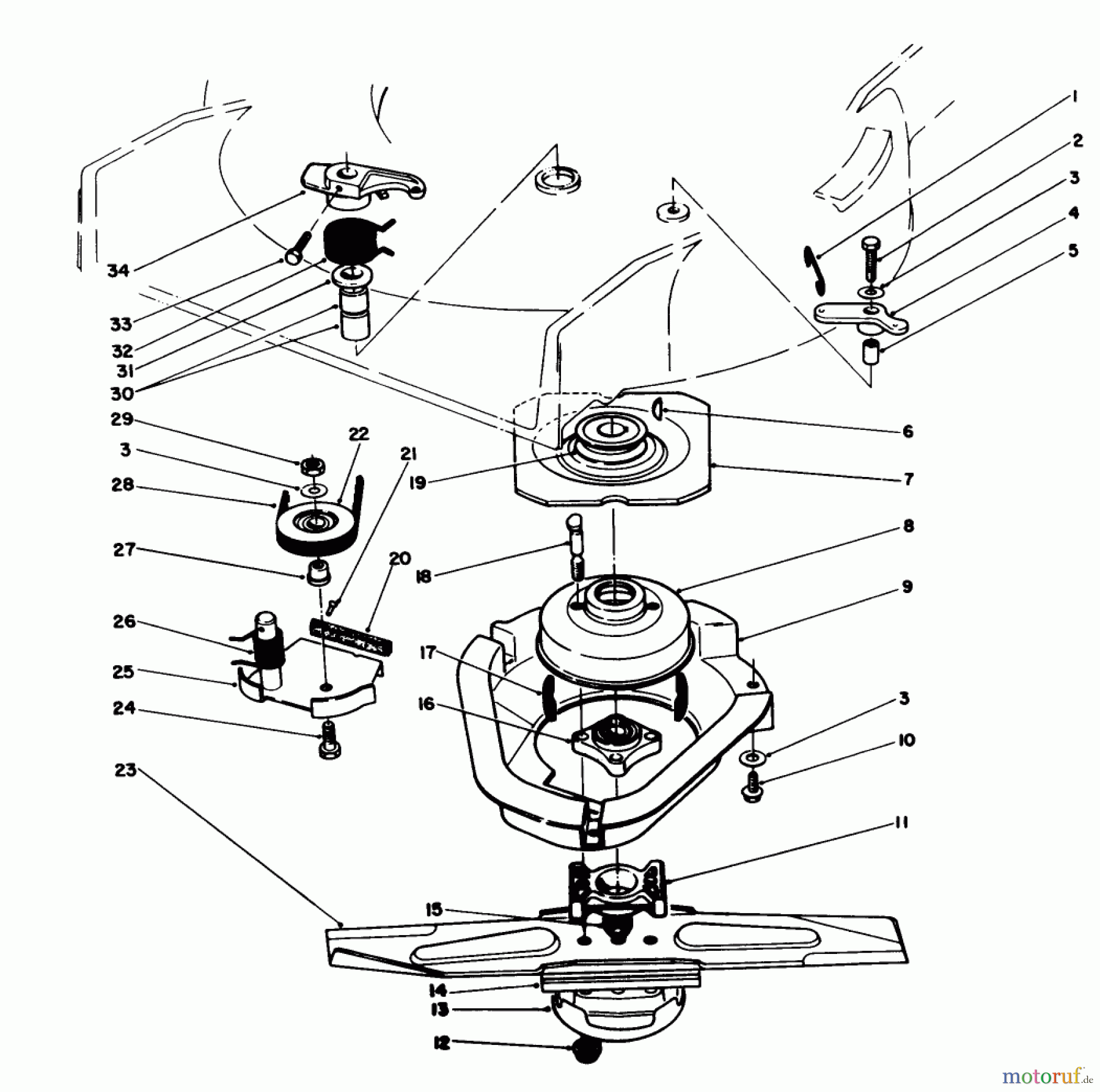  Toro Neu Mowers, Walk-Behind Seite 1 20210 - Toro Lawnmower, 1991 (1000001-1999999) BLADE BRAKE CLUTCH ASSEMBLY