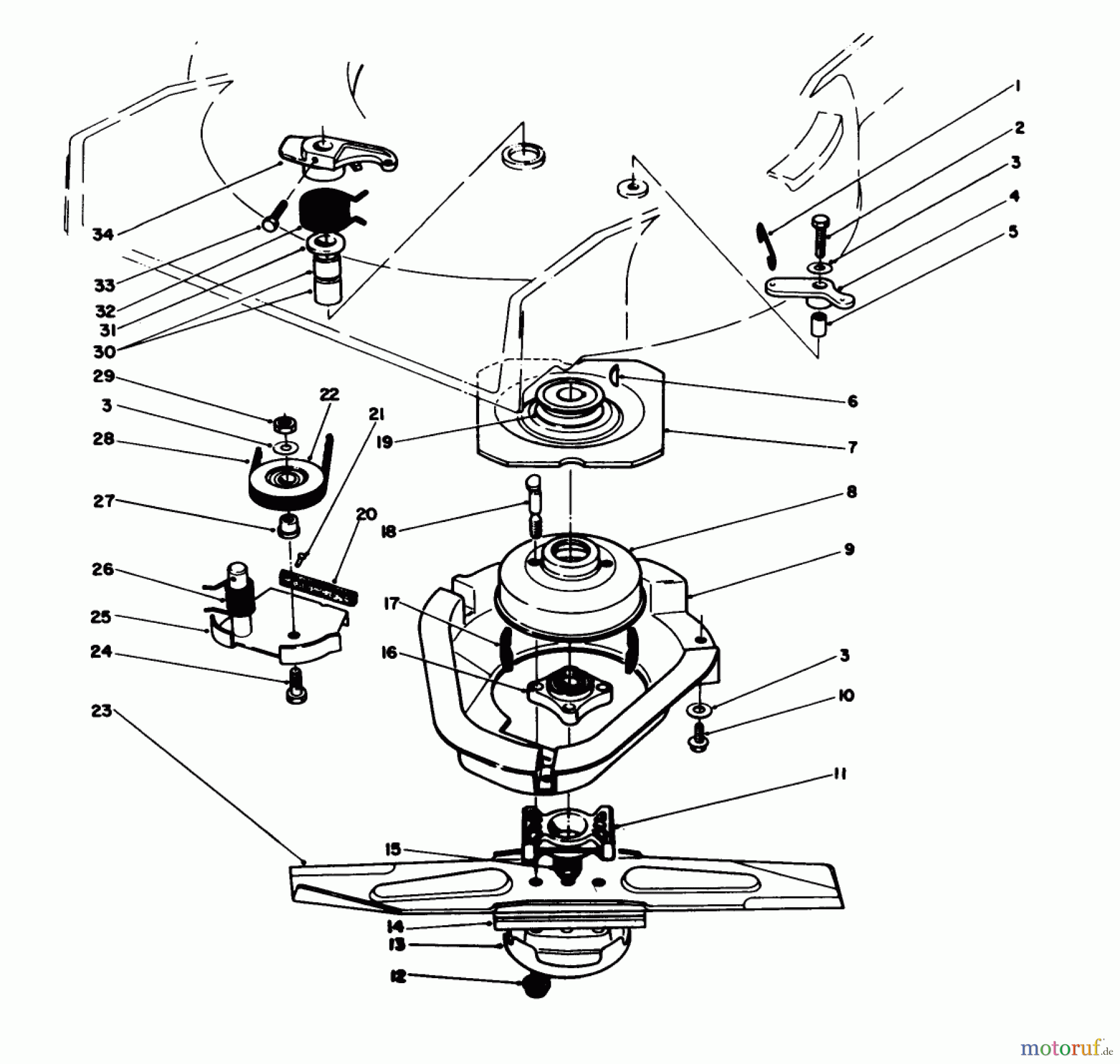  Toro Neu Mowers, Walk-Behind Seite 1 20210 - Toro Lawnmower, 1992 (2000001-2999999) BLADE BRAKE CLUTCH ASSEMBLY