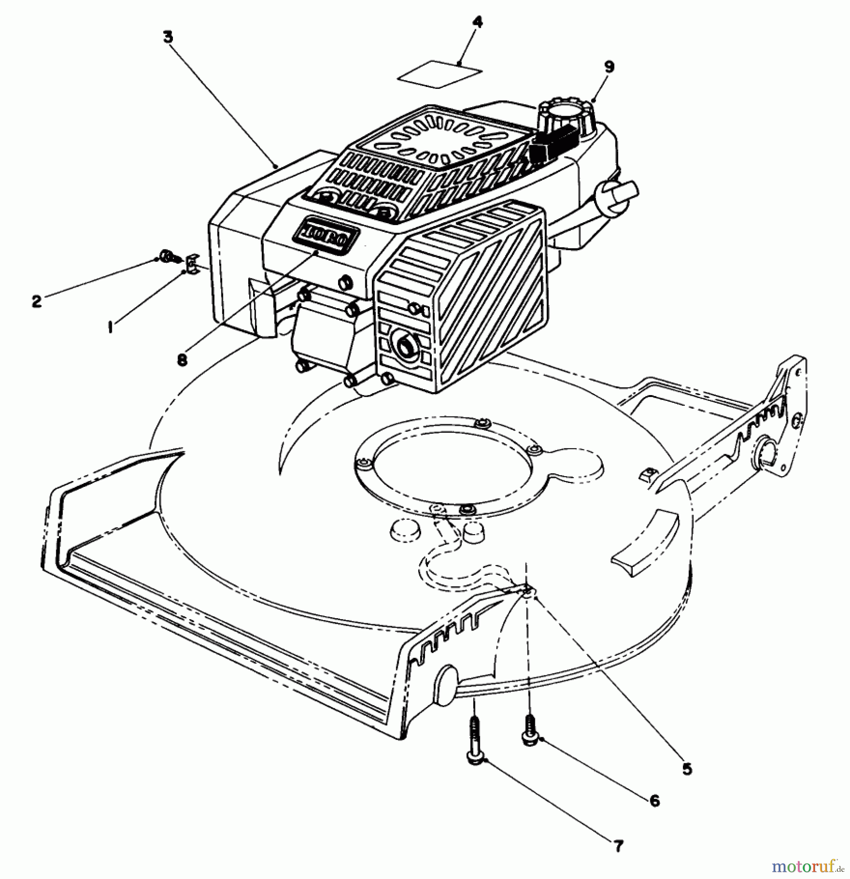  Toro Neu Mowers, Walk-Behind Seite 1 20210 - Toro Lawnmower, 1992 (2000001-2999999) ENGINE ASSEMBLY