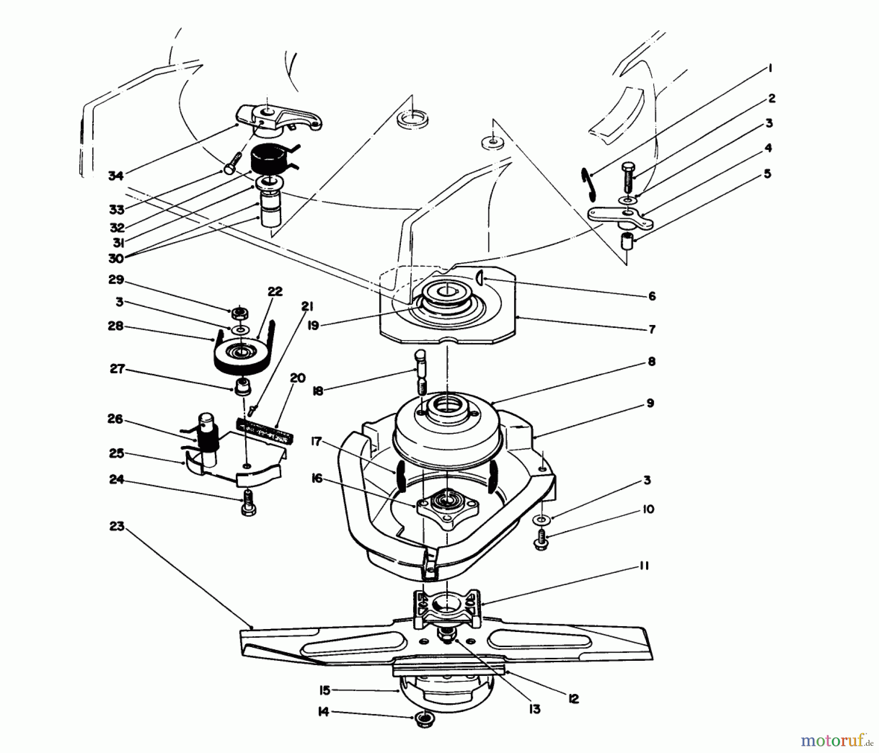  Toro Neu Mowers, Walk-Behind Seite 1 20211 - Toro Lawnmower, 1991 (1000001-1999999) BLADE BRAKE CLUTCH ASSEMBLY