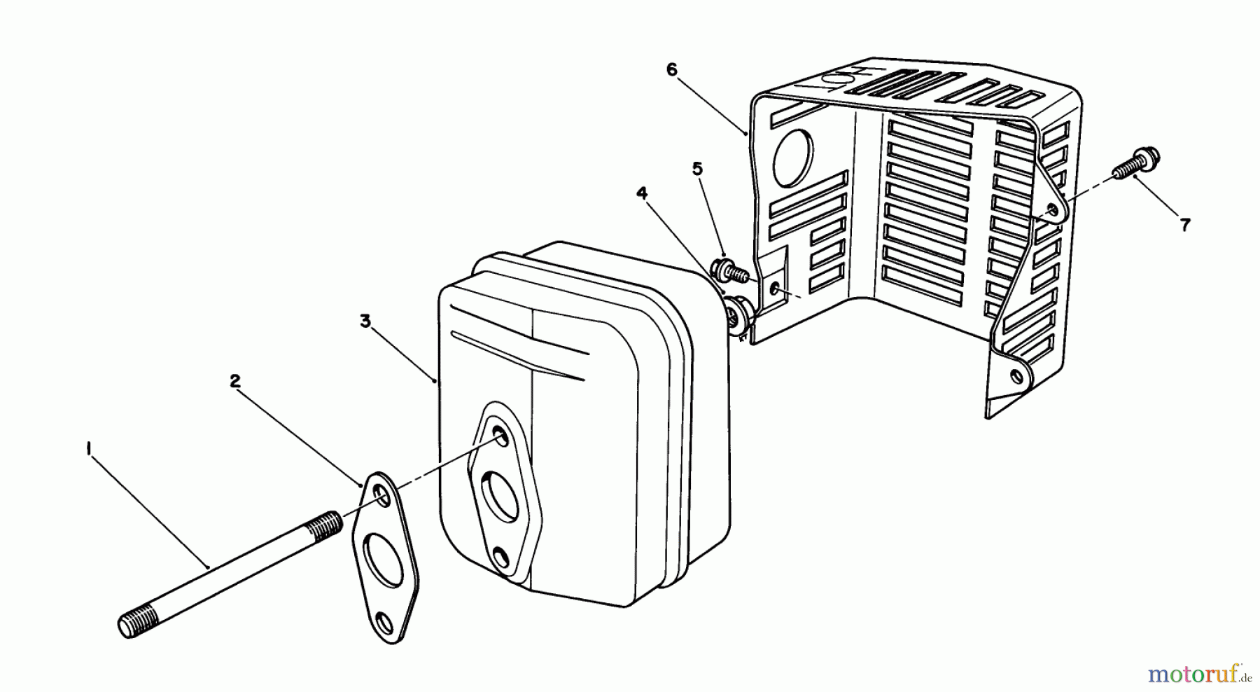  Toro Neu Mowers, Walk-Behind Seite 1 20211 - Toro Lawnmower, 1991 (1000001-1999999) MUFFLER ASSEMBLY (MODEL NO. VML0-2)