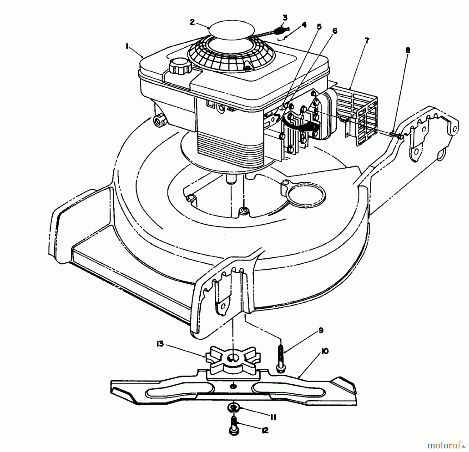  Toro Neu Mowers, Walk-Behind Seite 1 20212 - Toro Lawnmower, 1991 (1000001-1999999) ENGINE ASSEMBLY