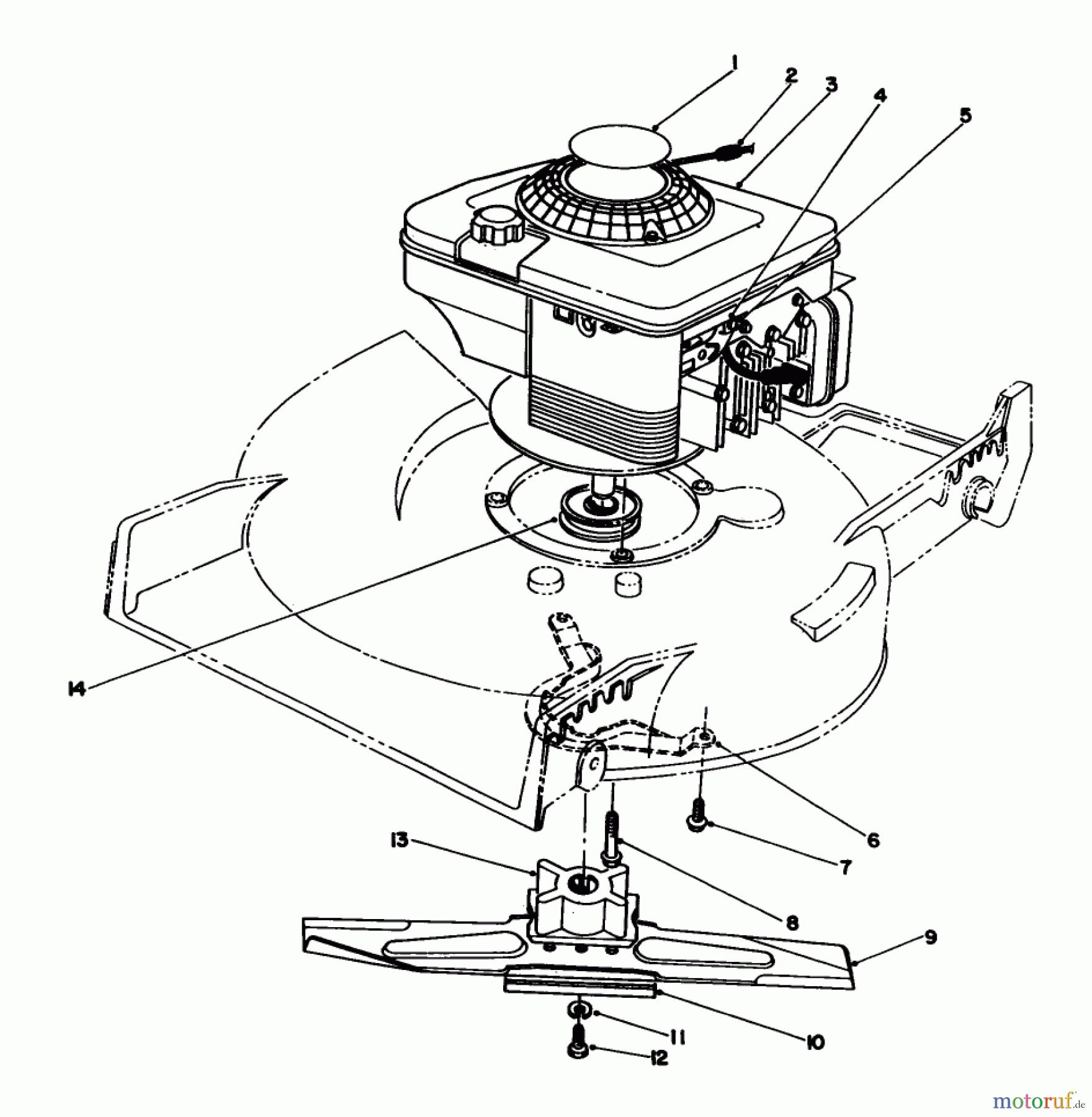  Toro Neu Mowers, Walk-Behind Seite 1 20214 - Toro Lawnmower, 1991 (1000001-1999999) ENGINE ASSEMBLY