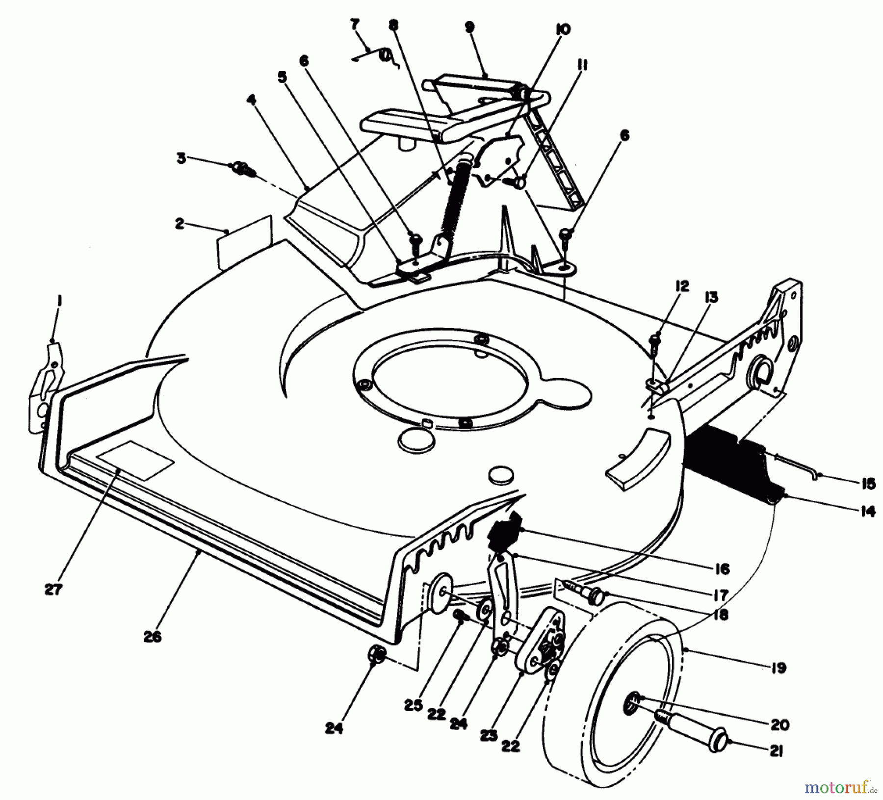  Toro Neu Mowers, Walk-Behind Seite 1 20215 - Toro Lawnmower, 1992 (2000001-2999999) HOUSING ASSEMBLY