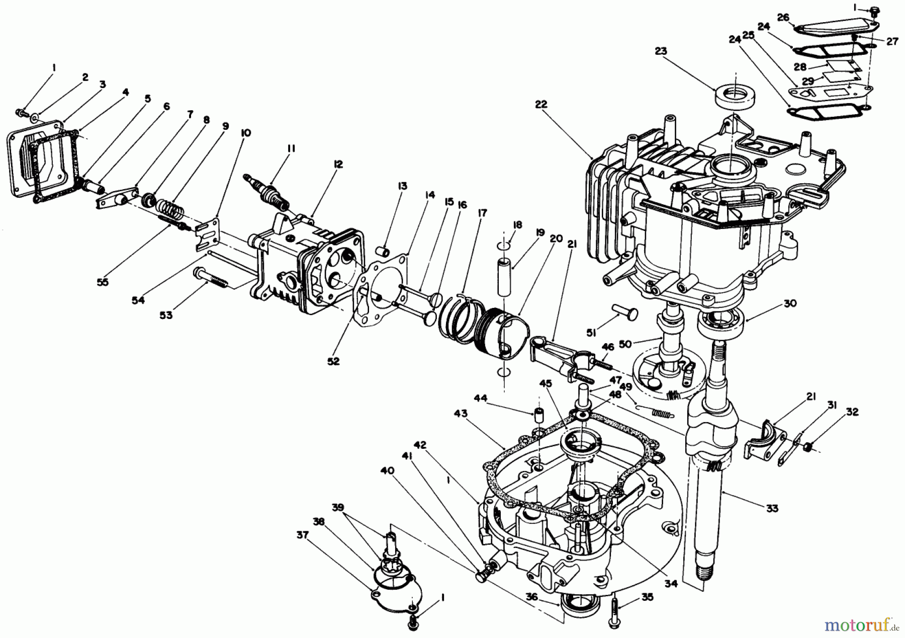  Toro Neu Mowers, Walk-Behind Seite 1 20320 - Toro Lawnmower, 1992 (2000001-2999999) ENGINE ASSEMBLY (MODEL NO. VML0-2)