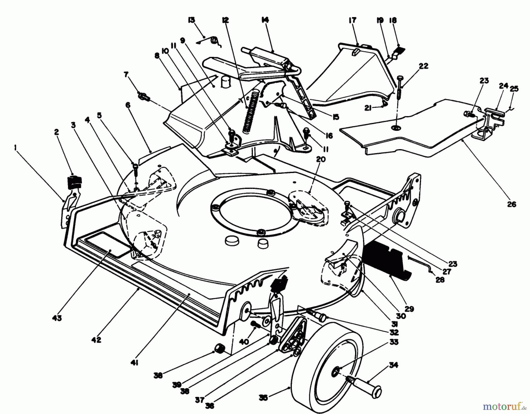  Toro Neu Mowers, Walk-Behind Seite 1 20324 - Toro Lawnmower, 1992 (2000001-2999999) HOUSING ASSEMBLY