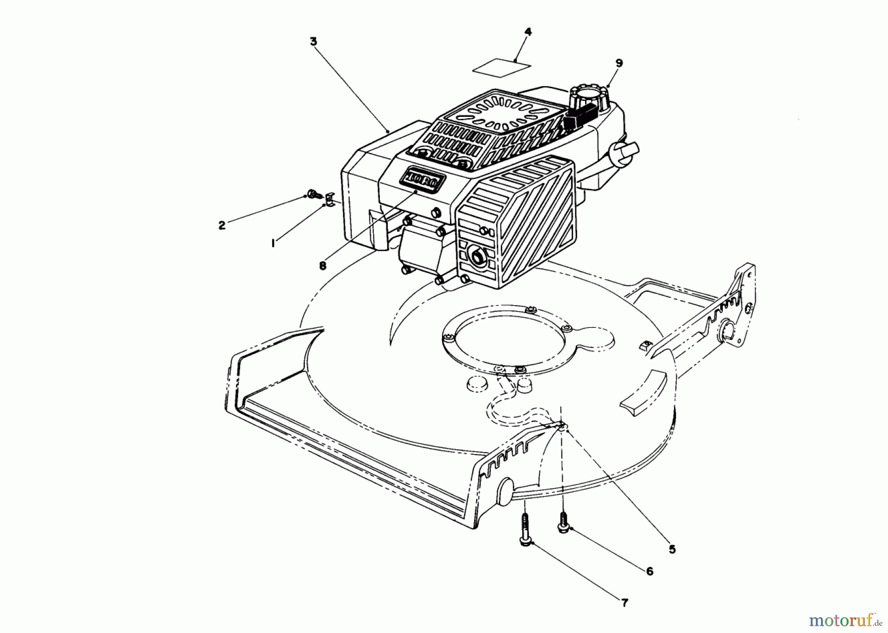  Toro Neu Mowers, Walk-Behind Seite 1 20325 - Toro Lawnmower, 1992 (2000001-2999999) ENGINE ASSEMBLY