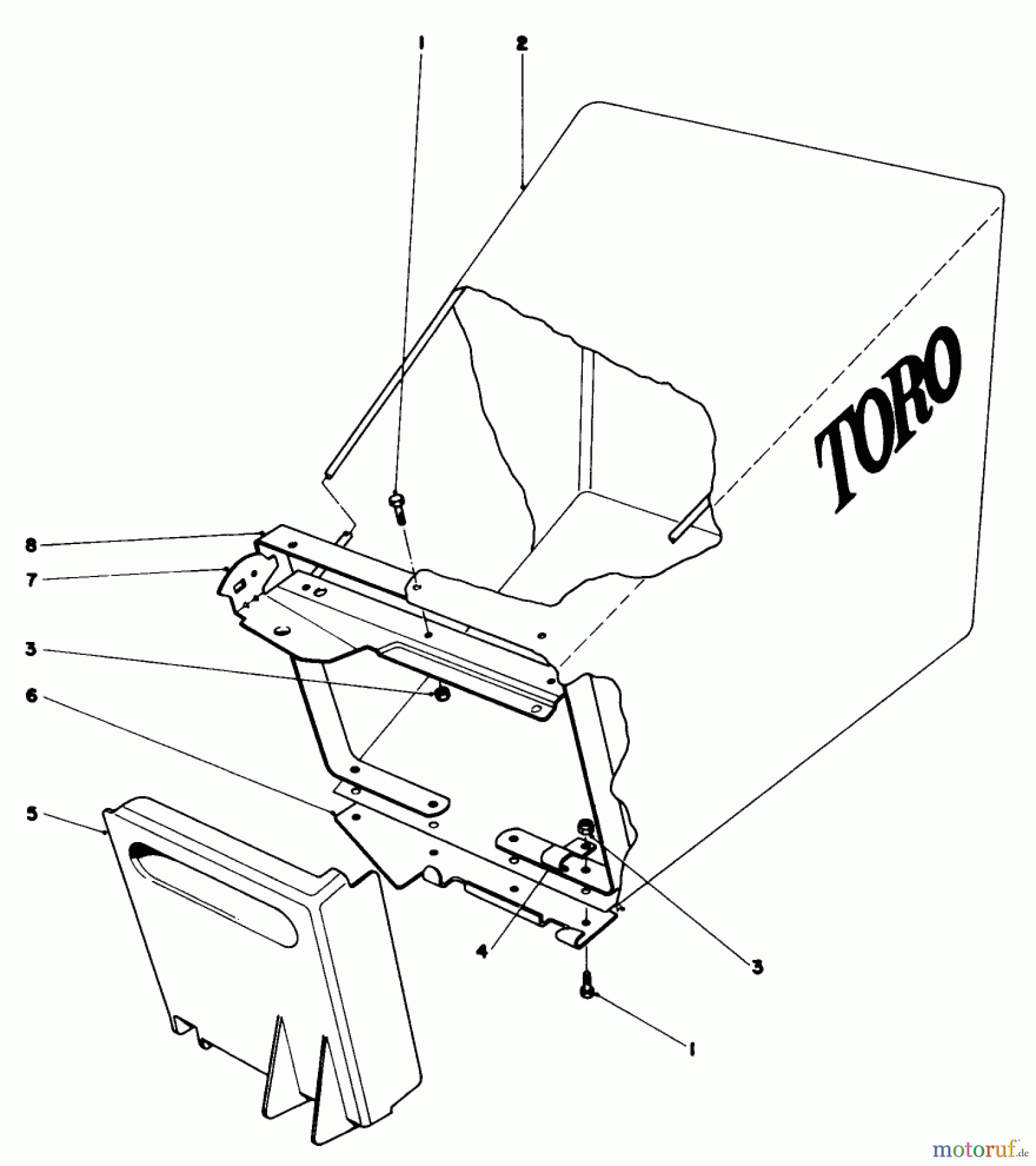  Toro Neu Mowers, Walk-Behind Seite 1 20403 - Toro Lawnmower, 1977 (7000001-7999999) GRASS BAG ASSEMBLY