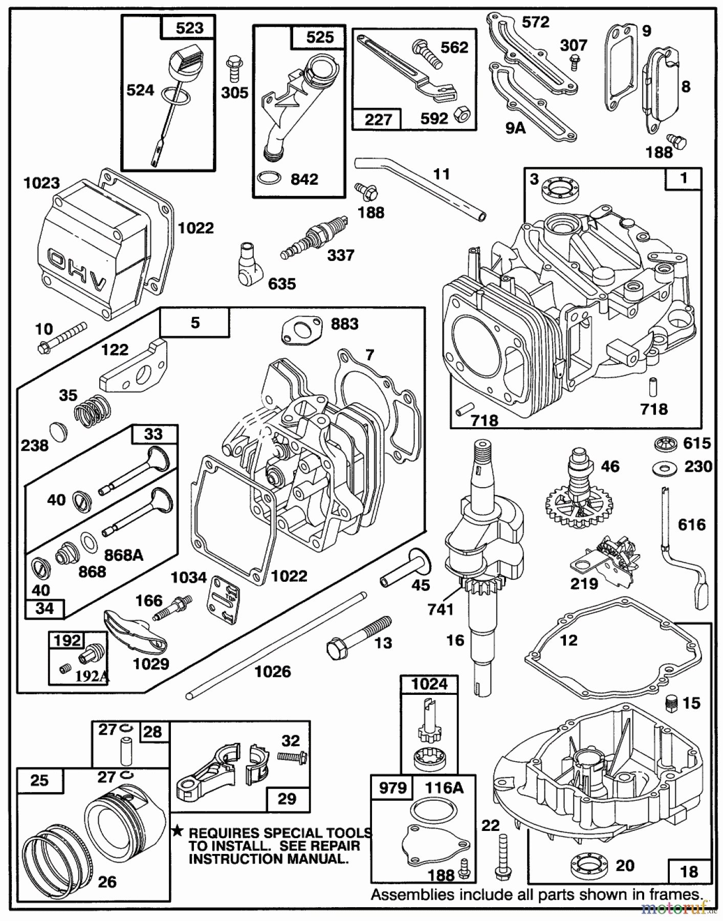  Toro Neu Mowers, Walk-Behind Seite 1 20438 - Toro Lawnmower, 1993 (39000001-39999999) ENGINE GTS-150 #1