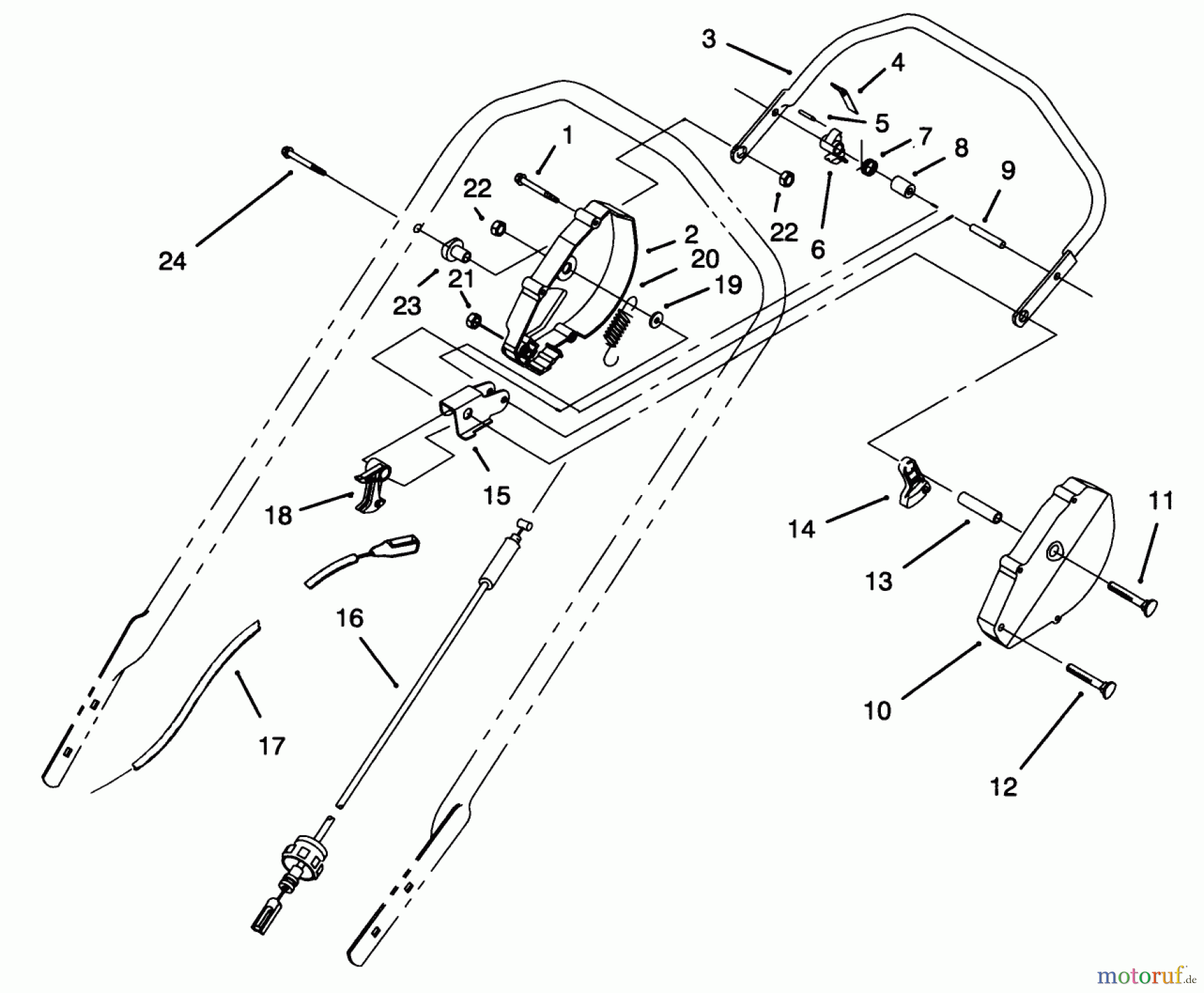  Toro Neu Mowers, Walk-Behind Seite 1 20439 - Toro Lawnmower, 1994 (49000001-49999999) TRACTION CONTROL ASSEMBLY