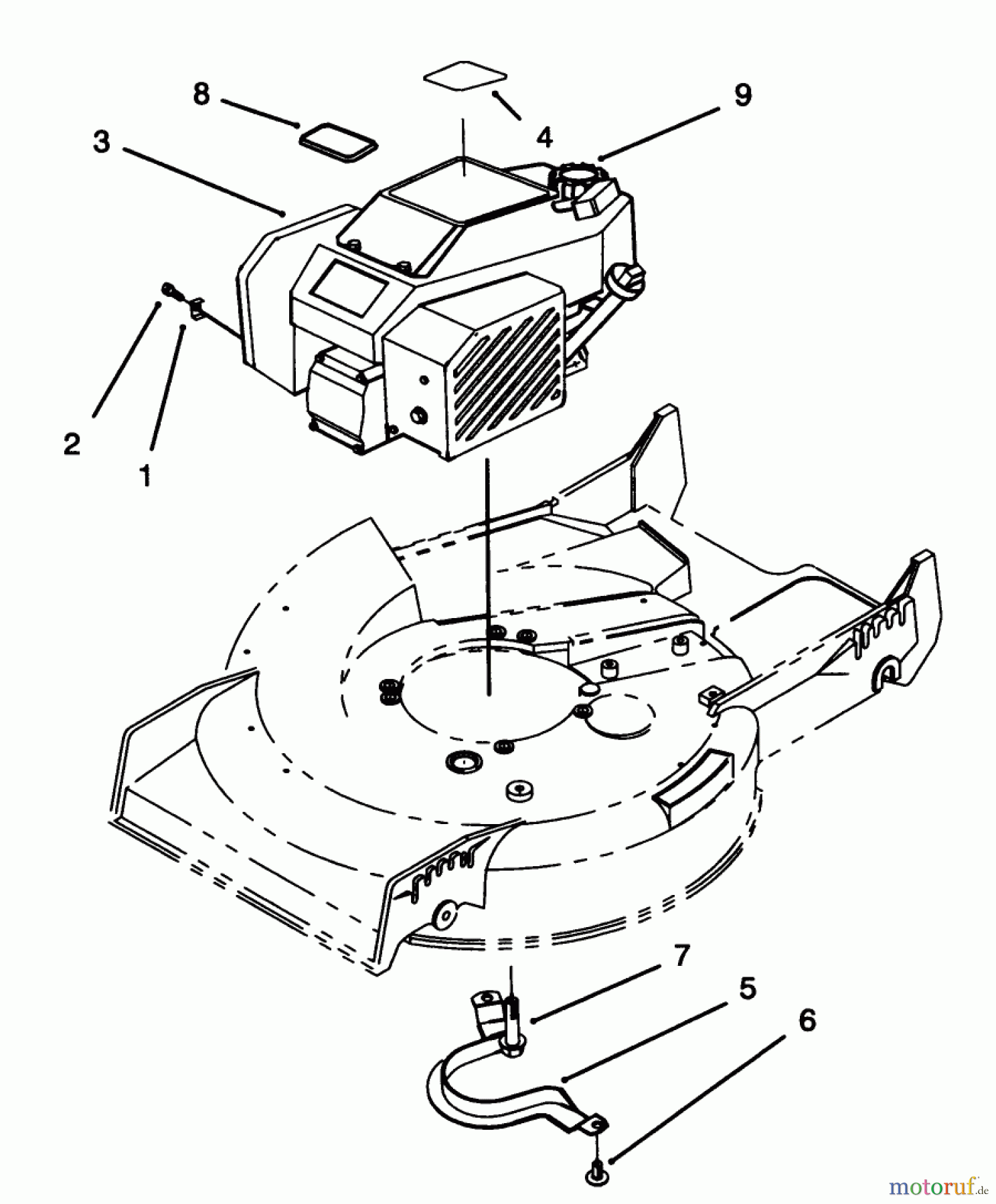  Toro Neu Mowers, Walk-Behind Seite 1 20439WF - Toro Lawnmower, 1993 (39000001-39999999) ENGINE ASSEMBLY