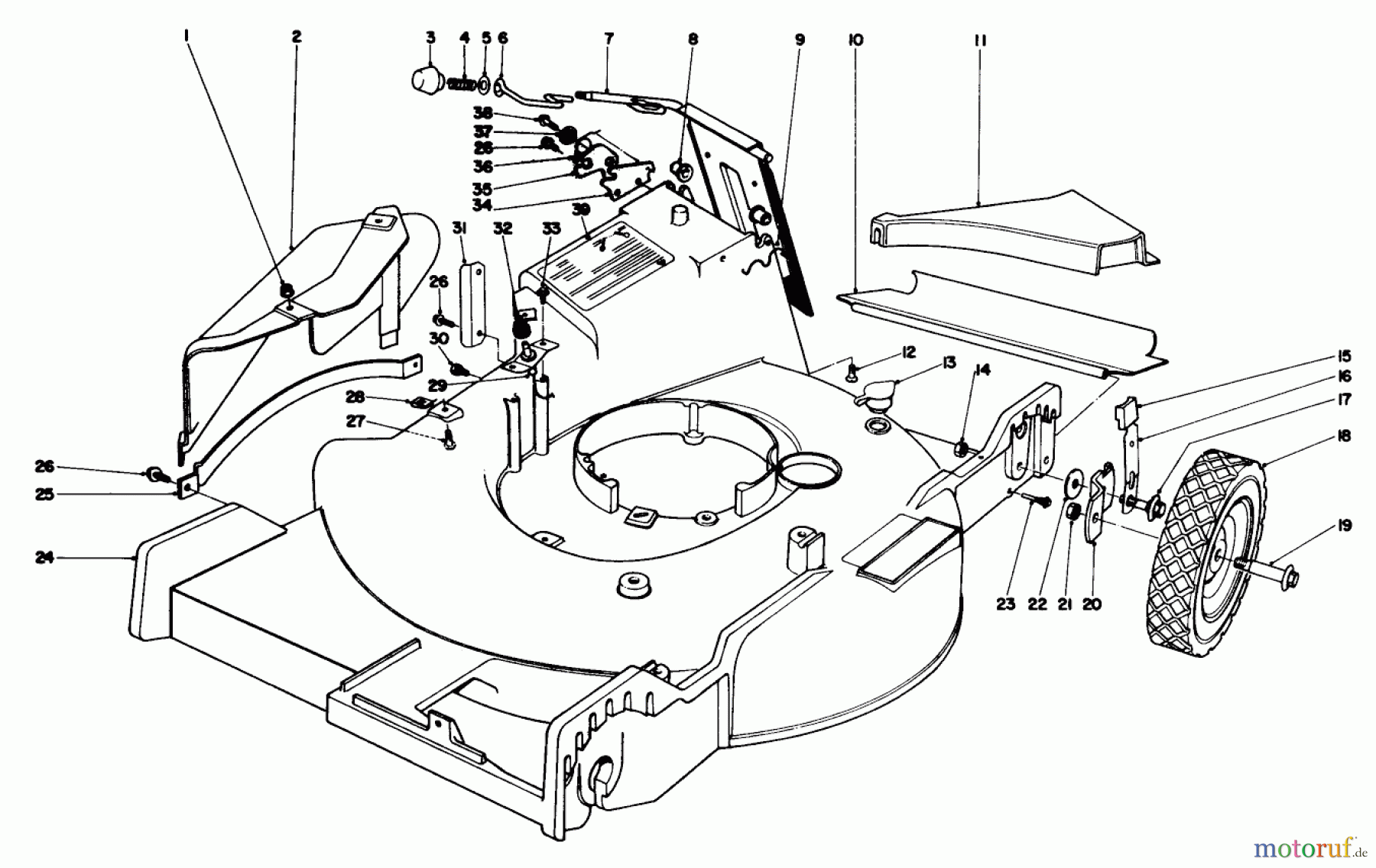  Toro Neu Mowers, Walk-Behind Seite 1 20660 - Toro Lawnmower, 1974 (4000001-4999999) HOUSING ASSEMBLY MODEL 20550 AND 20660