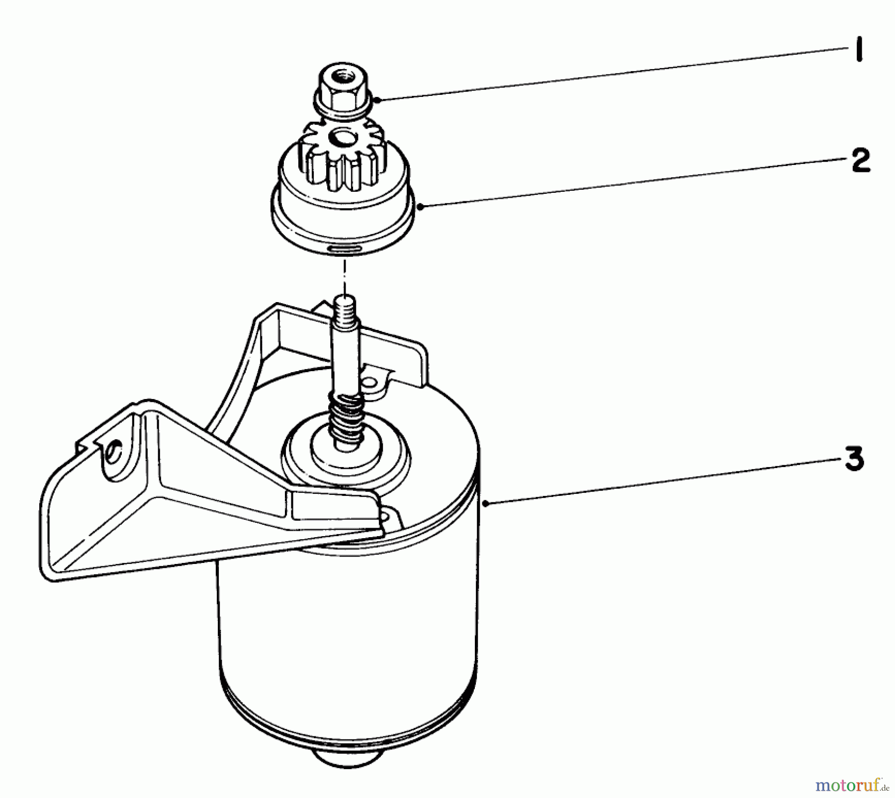  Toro Neu Mowers, Walk-Behind Seite 1 20440 - Toro Lawnmower, 1974 (4000001-4999999) STARTER MOTOR MODEL NO. 20660