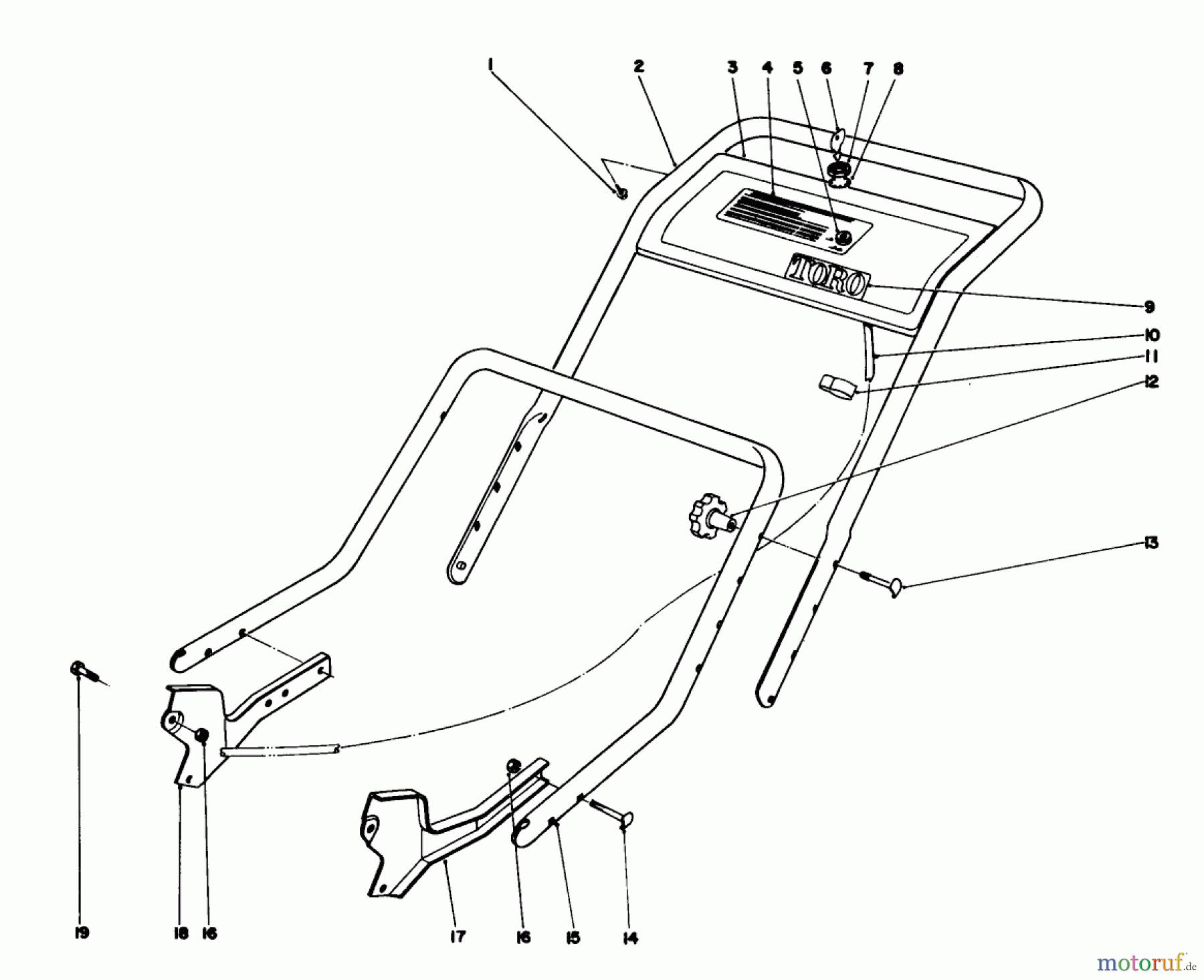  Toro Neu Mowers, Walk-Behind Seite 1 20440 - Toro Lawnmower, 1975 (5000001-5999999) HANDLE ASSEMBLY