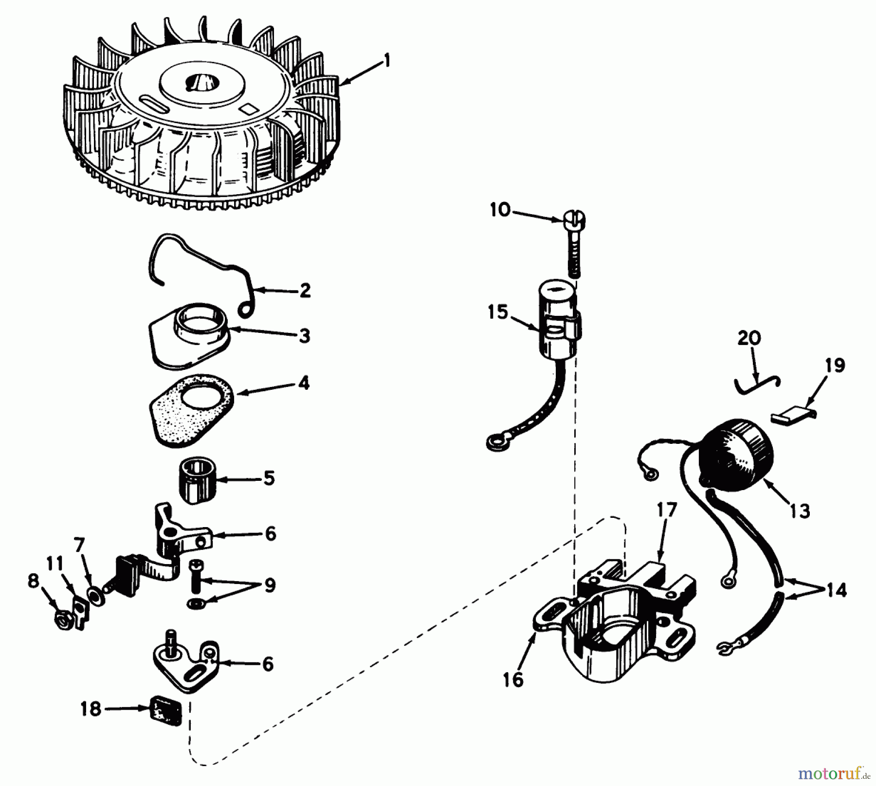  Toro Neu Mowers, Walk-Behind Seite 1 20440 - Toro Lawnmower, 1975 (5000001-5999999) MAGNETO N0. 610755