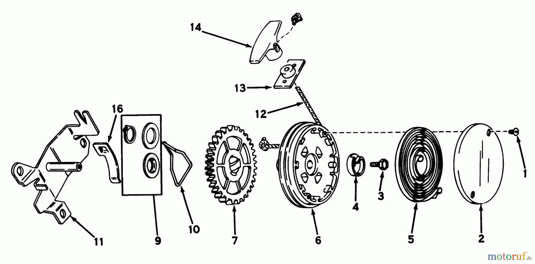  Toro Neu Mowers, Walk-Behind Seite 1 20440 - Toro Lawnmower, 1975 (5000001-5999999) REWIND STARTER N0. 590450A