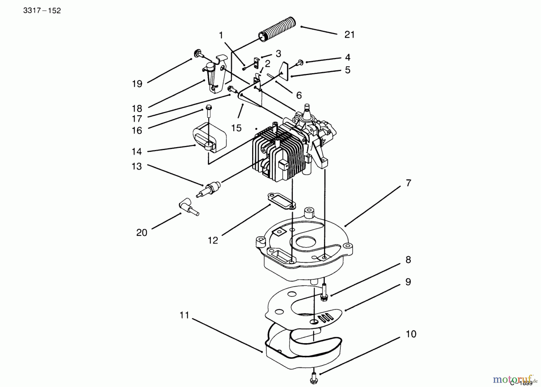  Toro Neu Mowers, Walk-Behind Seite 1 20441 - Toro Lawnmower, 1995 (5900001-5999999) BRAKE & MUFFLER ASSEMBLY (MODEL NO. 20441 ONLY)