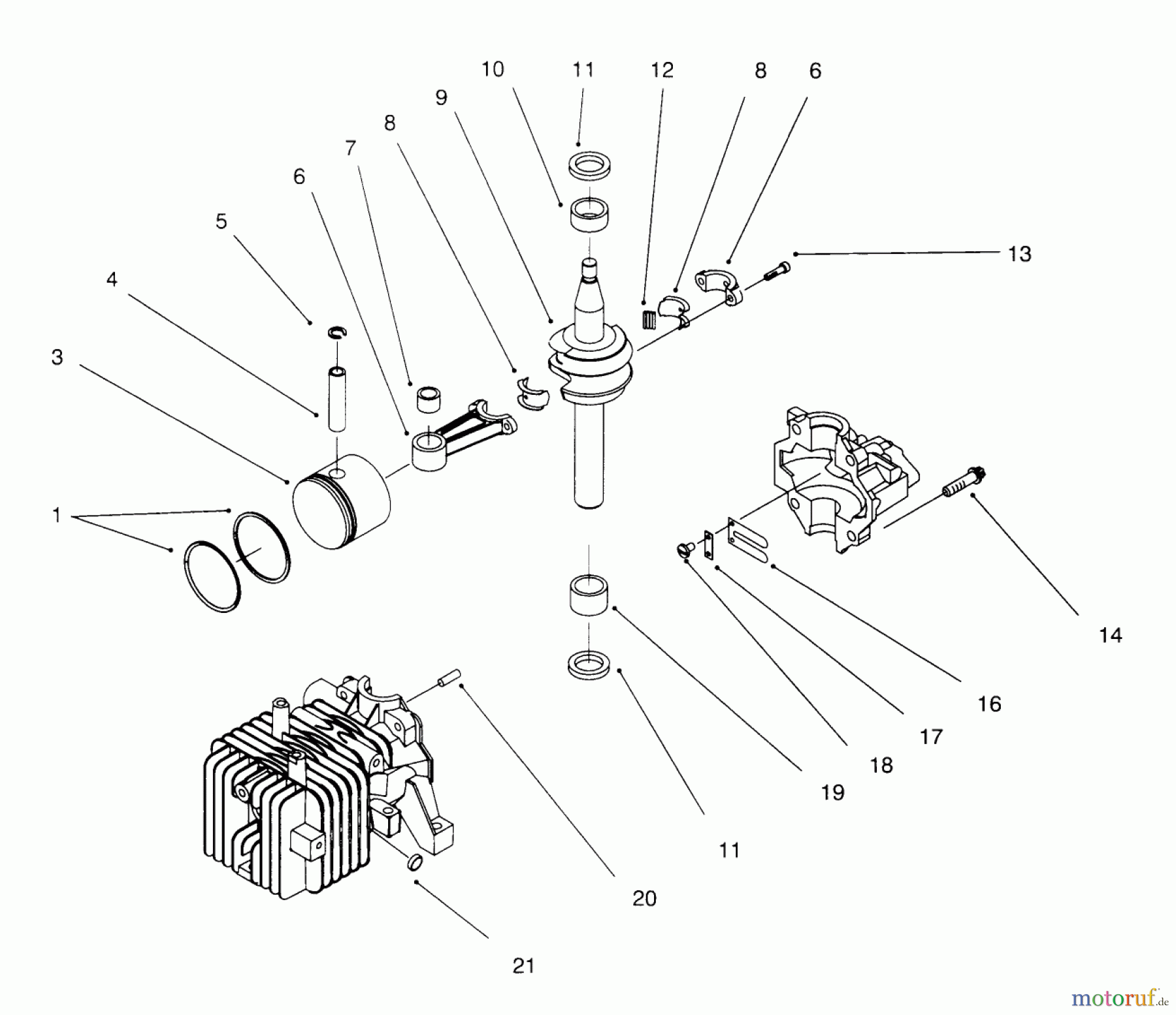  Toro Neu Mowers, Walk-Behind Seite 1 20441 - Toro Lawnmower, 1996 (6900001-6999999) BLOCK ASSEMBLY (MODEL NO. 20441 ONLY)