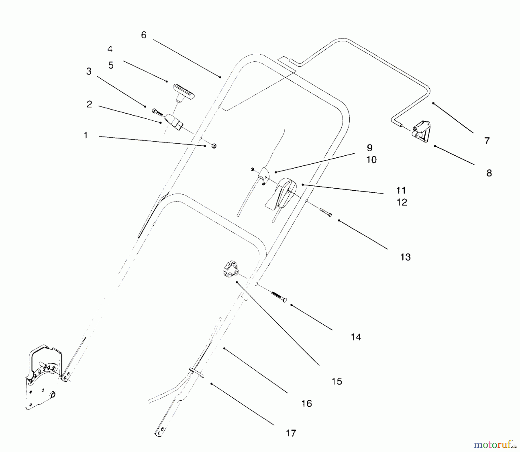  Toro Neu Mowers, Walk-Behind Seite 1 20443 - Toro Lawnmower, 1996 (6900001-6999999) HANDLE ASSEMBLY