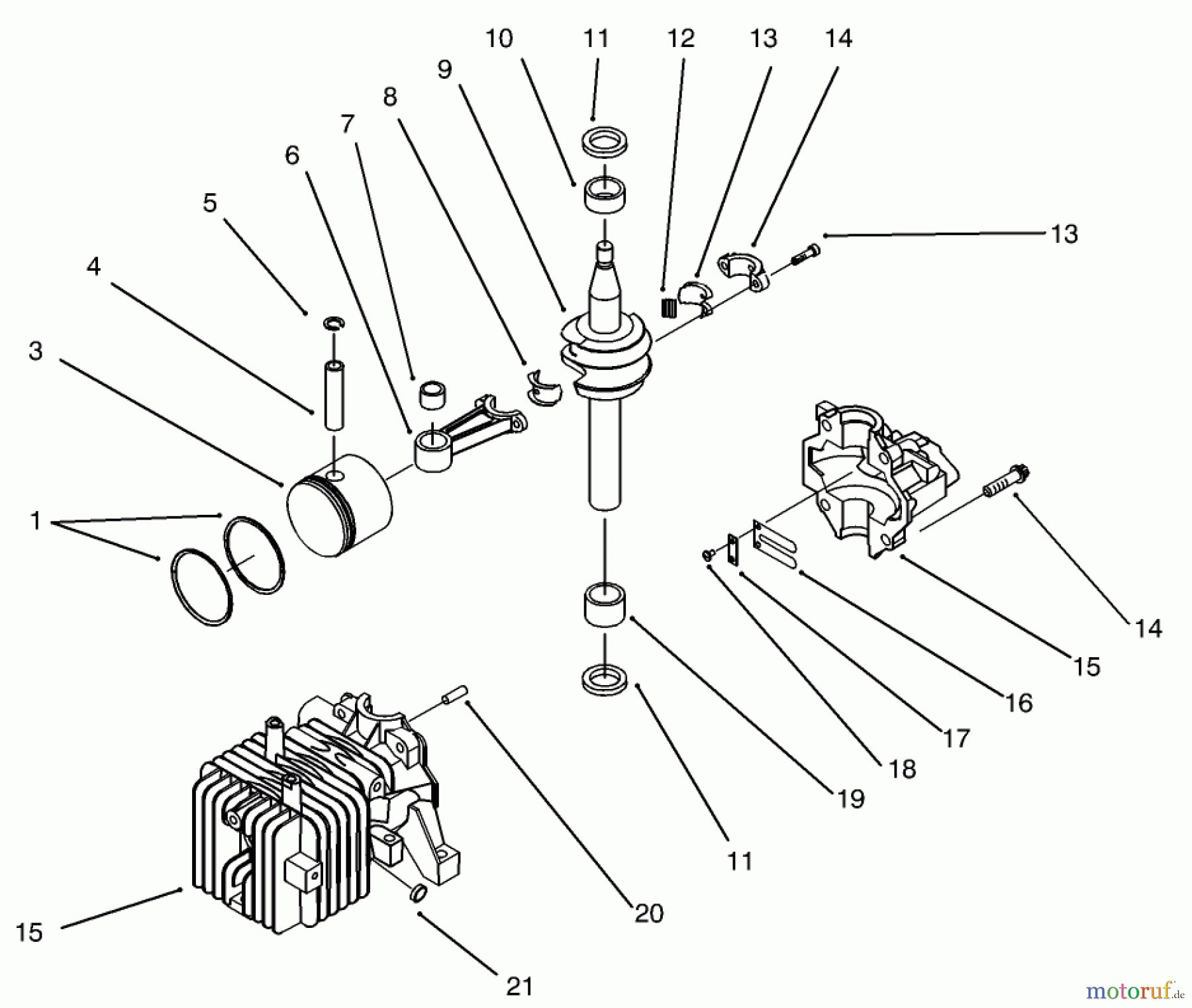  Toro Neu Mowers, Walk-Behind Seite 1 20442 - Toro Lawnmower, 1995 (5900001-5999999) BLOCK ASSEMBLY (MODEL NO. 20442 ONLY)