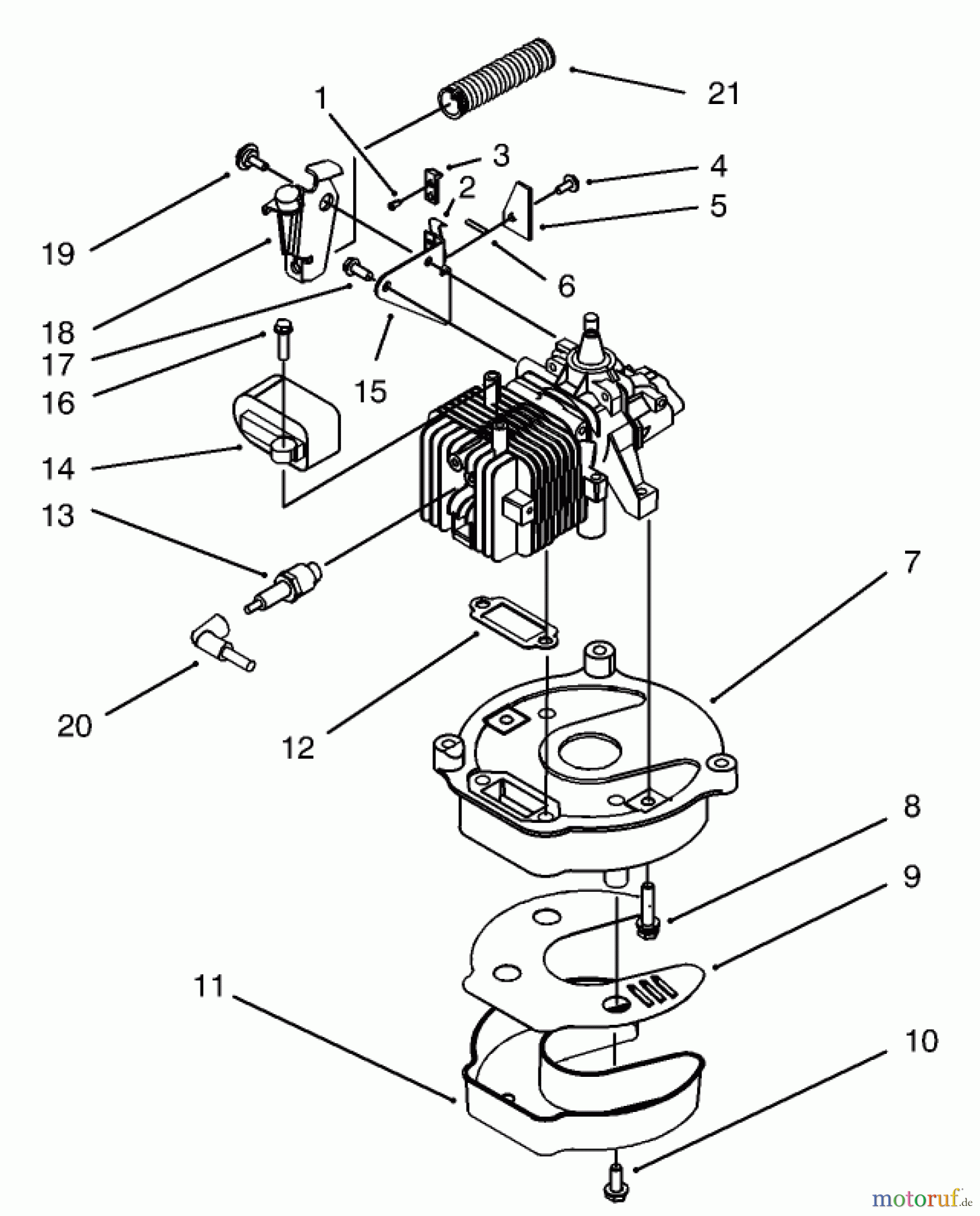  Toro Neu Mowers, Walk-Behind Seite 1 20442 - Toro Lawnmower, 1995 (5900001-5999999) BRAKE AND MUFFLER ASSEMBLY (MODEL NO. 20442 ONLY)