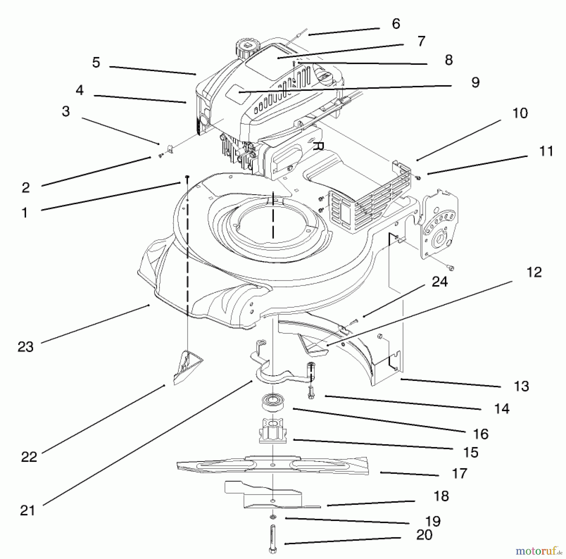  Toro Neu Mowers, Walk-Behind Seite 1 20442 - Toro Lawnmower, 1995 (5900001-5999999) ENGINE ASSEMBLY #2