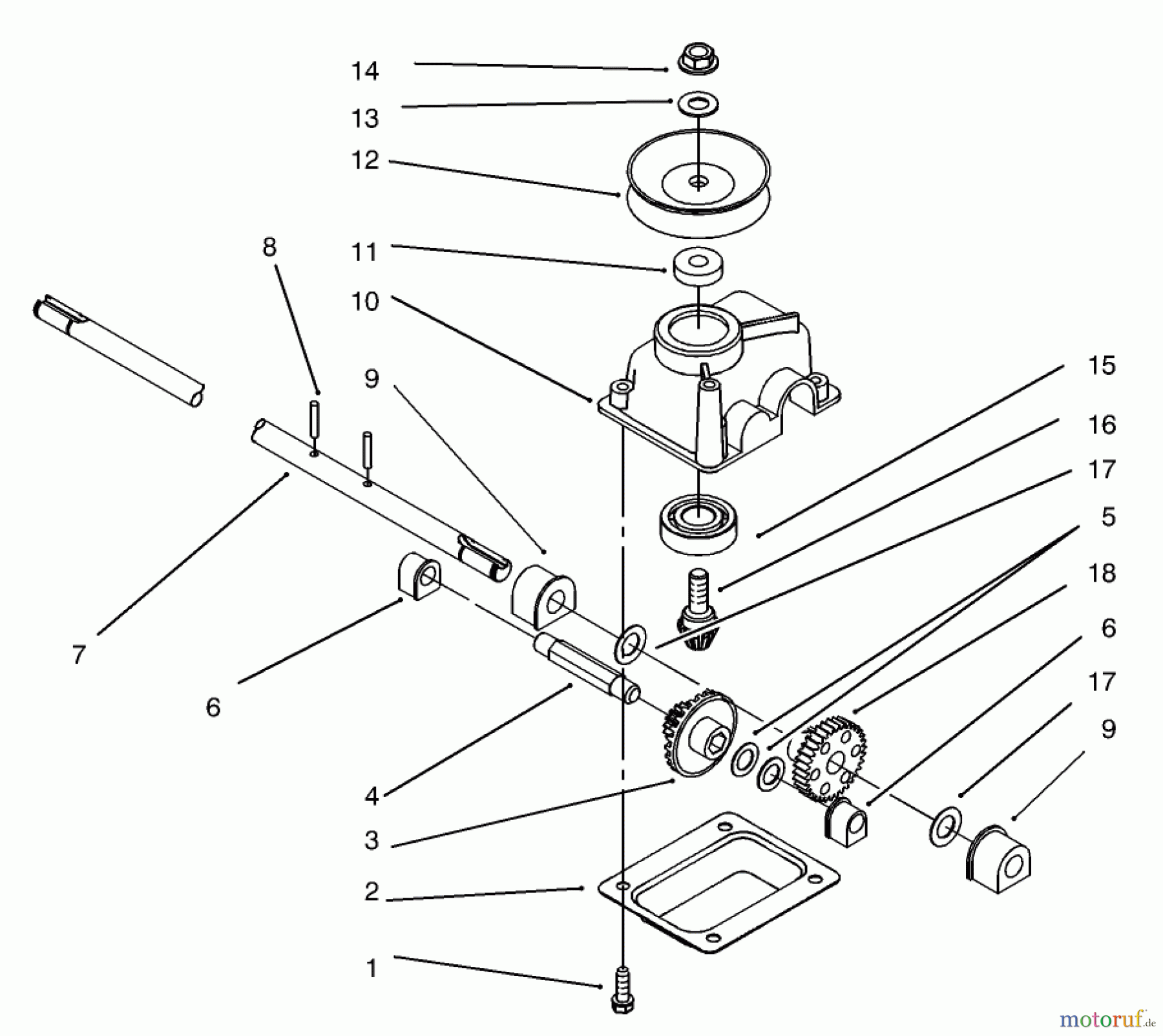  Toro Neu Mowers, Walk-Behind Seite 1 20444 - Toro Lawnmower, 1995 (5900001-5999999) GEAR CASE ASSEMBLY