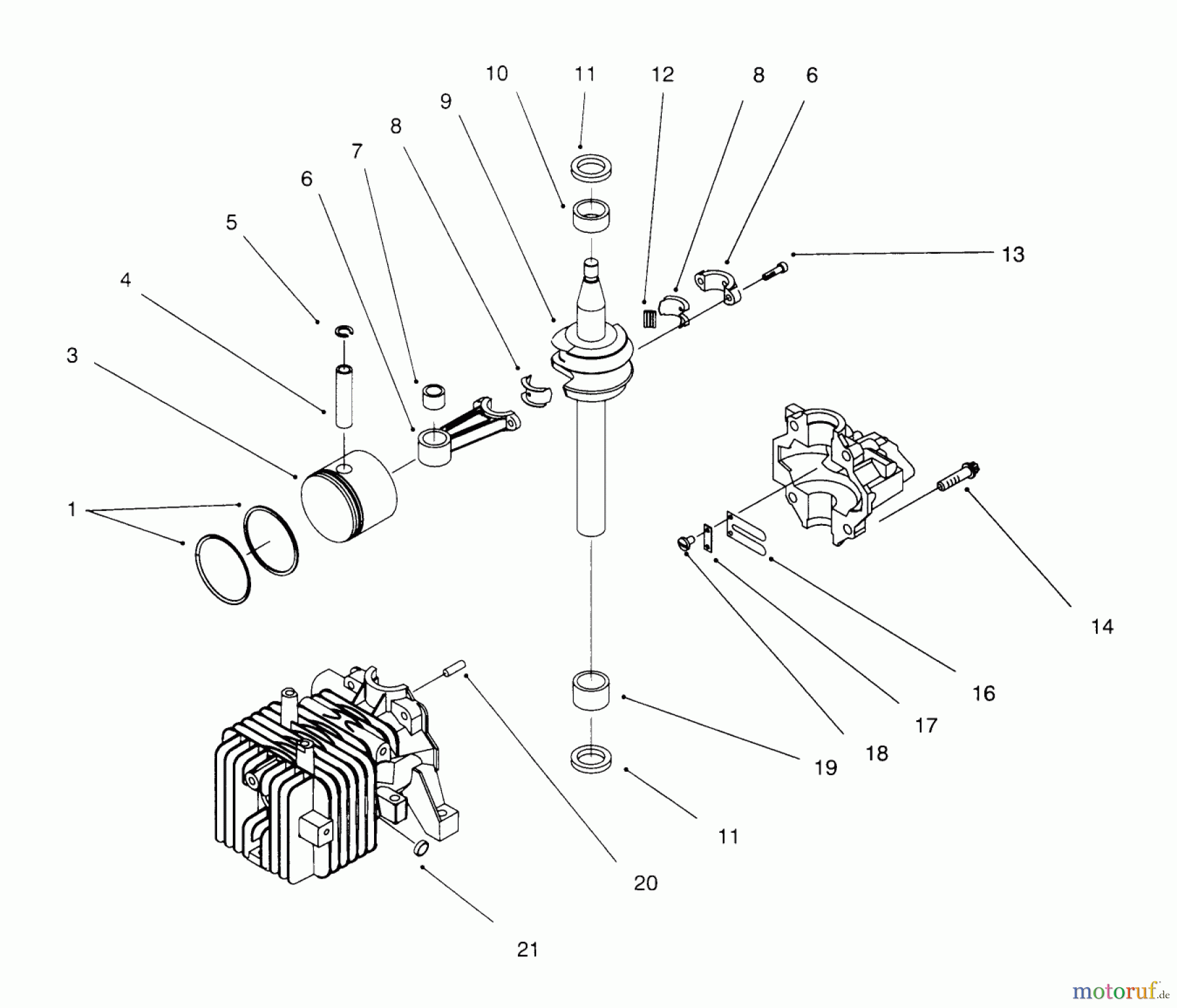  Toro Neu Mowers, Walk-Behind Seite 1 20442 - Toro Lawnmower, 1996 (6900001-6999999) BLOCK ASSEMBLY (MODEL NO. 20442 ONLY)