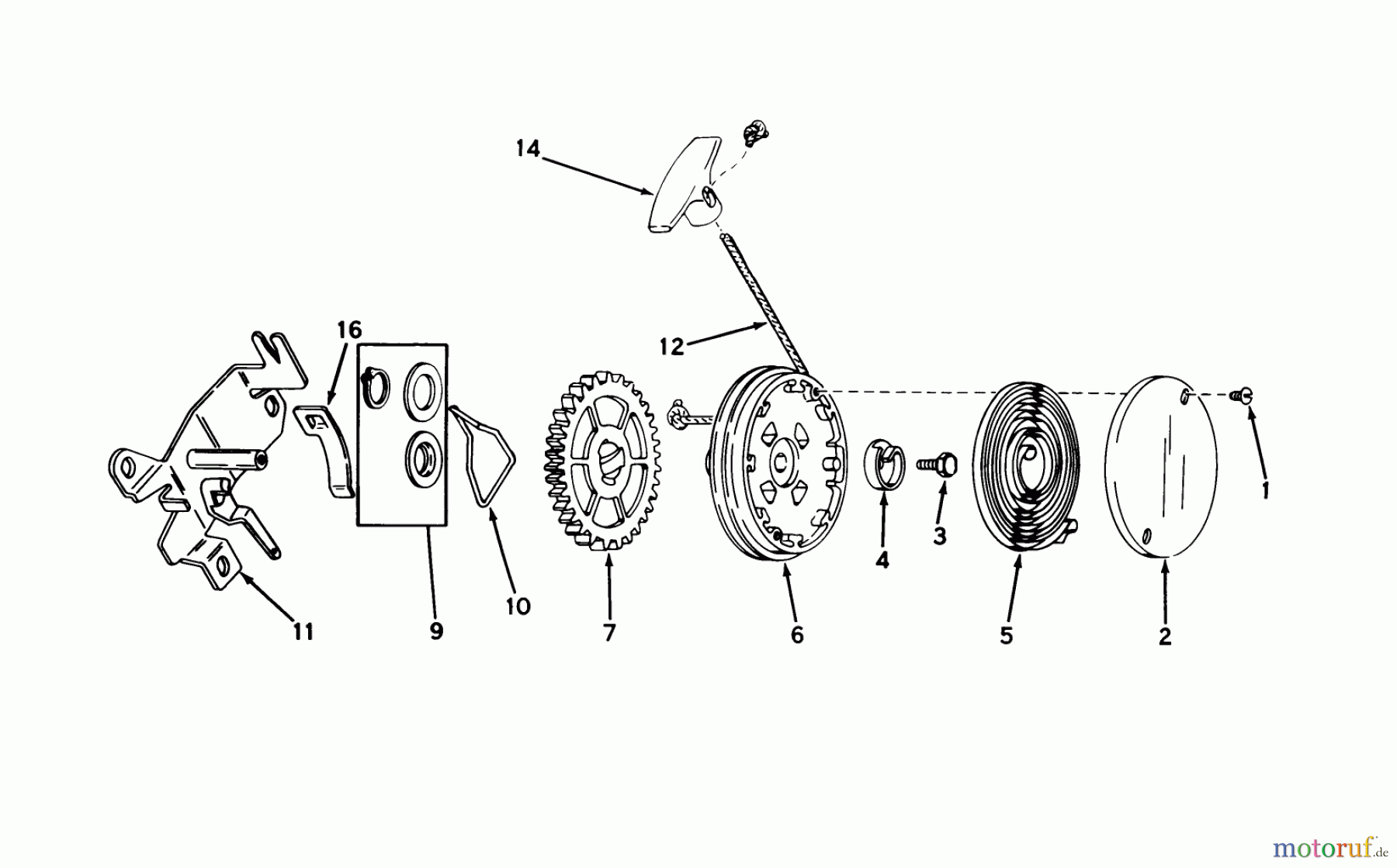  Toro Neu Mowers, Walk-Behind Seite 1 20456 - Toro Lawnmower, 1976 (6000001-6999999) REWIND STARTER NO. 590519