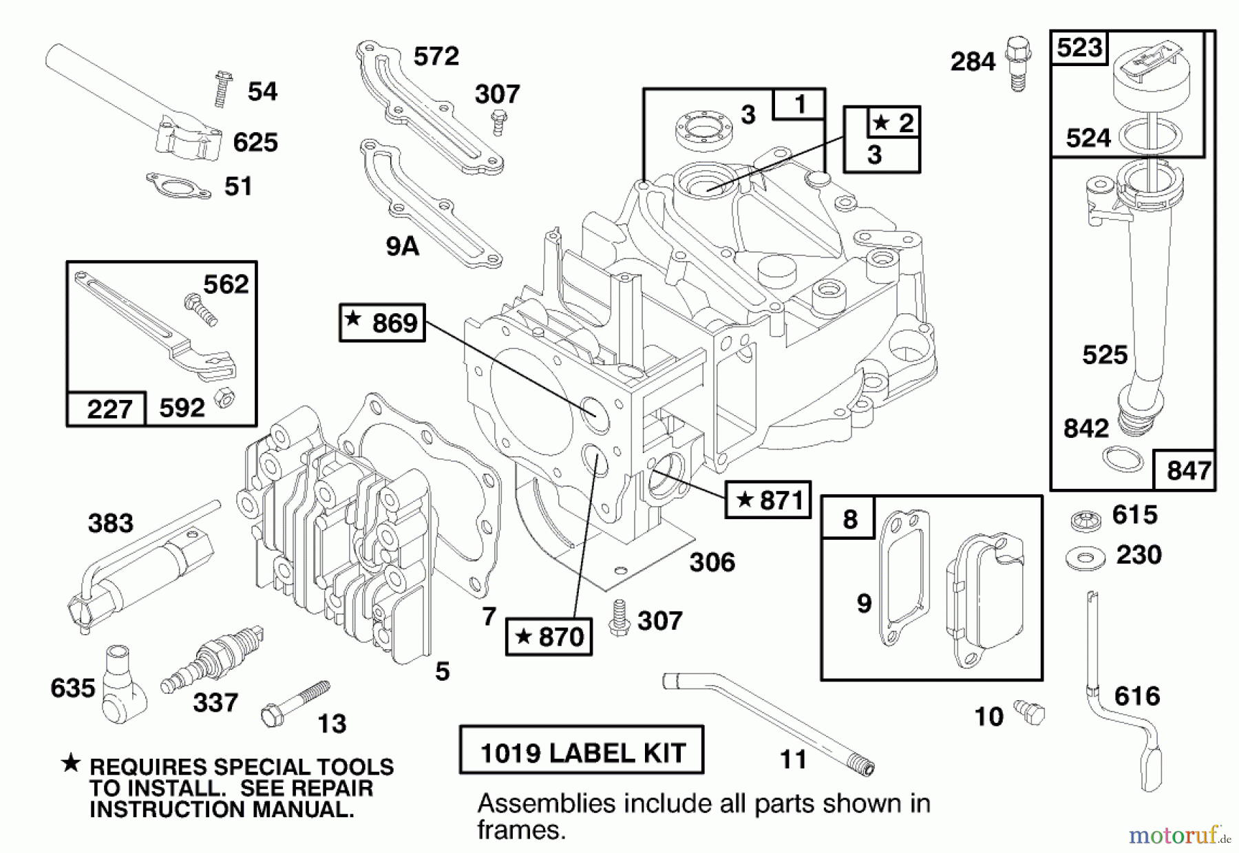  Toro Neu Mowers, Walk-Behind Seite 1 20457 - Toro Lawnmower, 1997 (7900001-7999999) ENGINE BRIGGS & STRATTON MODEL 12H802-1758-A1 #1