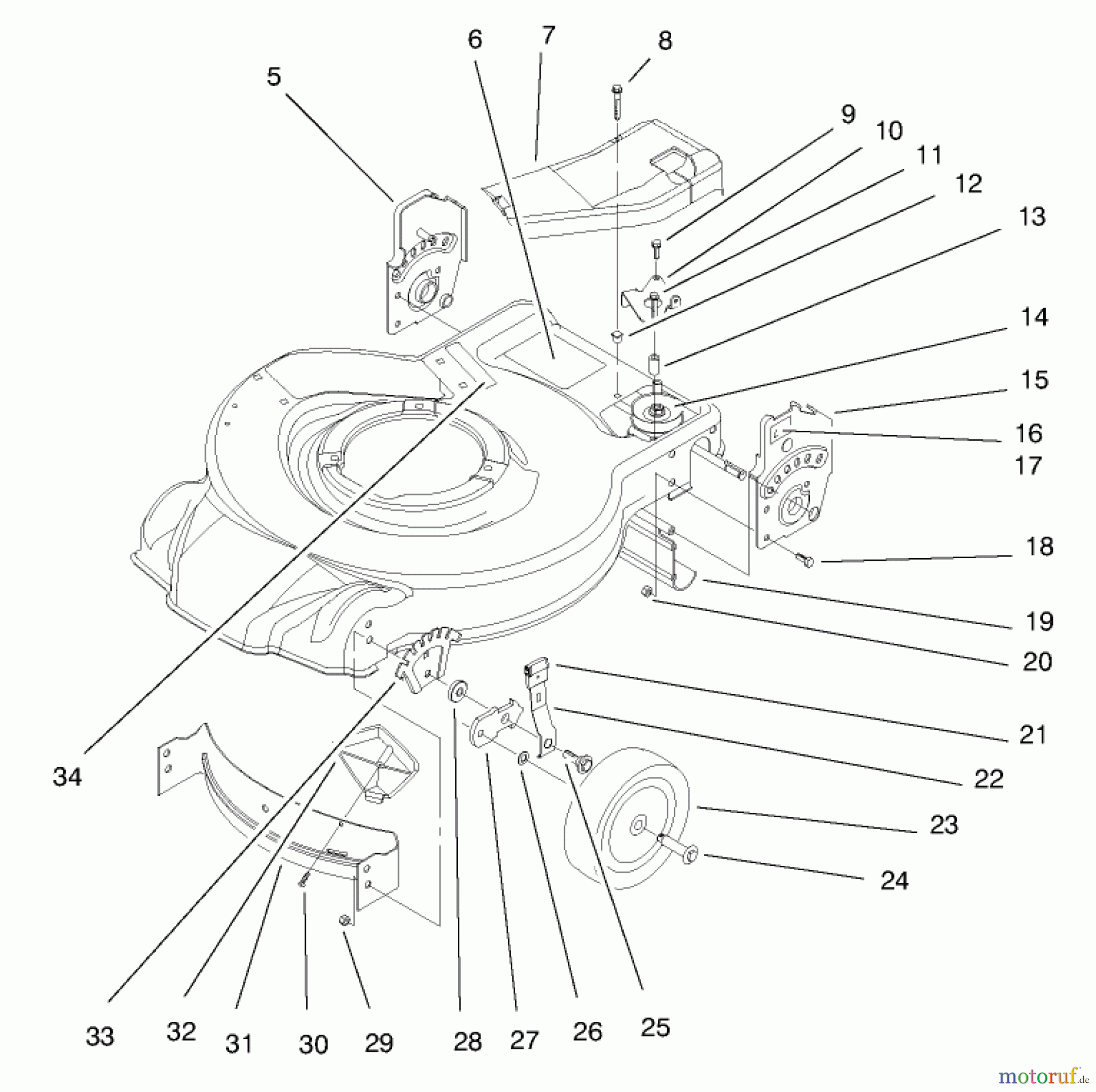  Toro Neu Mowers, Walk-Behind Seite 1 20457 - Toro Lawnmower, 1997 (7900001-7999999) HOUSING ASSEMBLY