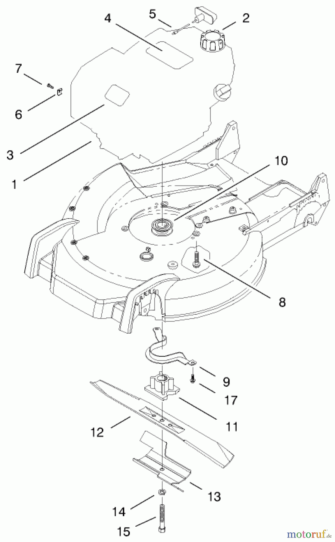  Toro Neu Mowers, Walk-Behind Seite 1 20486 (SR-21OS) - Toro Super Recycler Mower, SR-21OS, 1998 (8900001-8999999) ENGINE ASSEMBLY