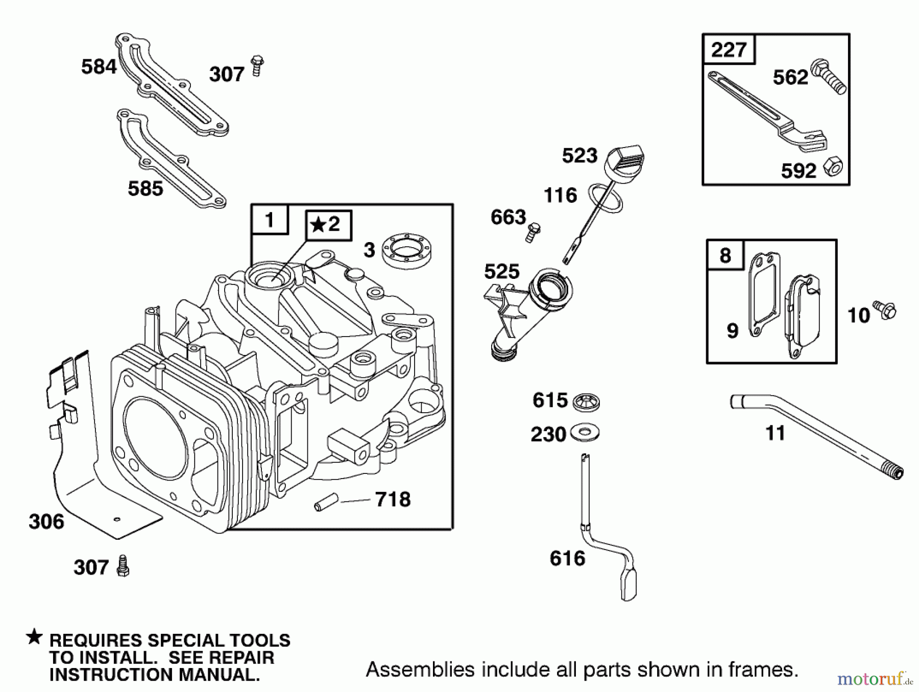  Toro Neu Mowers, Walk-Behind Seite 1 20487 (SR-21OSBB) - Toro Super Recycler Mower, SR-21OSBB, 1999 (9900001-9999999) ENGINE GTS-200 #1