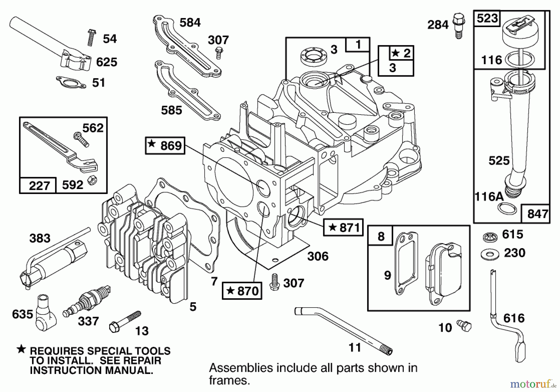  Toro Neu Mowers, Walk-Behind Seite 1 20490 (V-21SB) - Toro Vacu-Power Mower, V-21SB, 1998 (8900001-8999999) ENGINE BRIGGS & STRATTON MODEL 12H802-1766-E1 #1