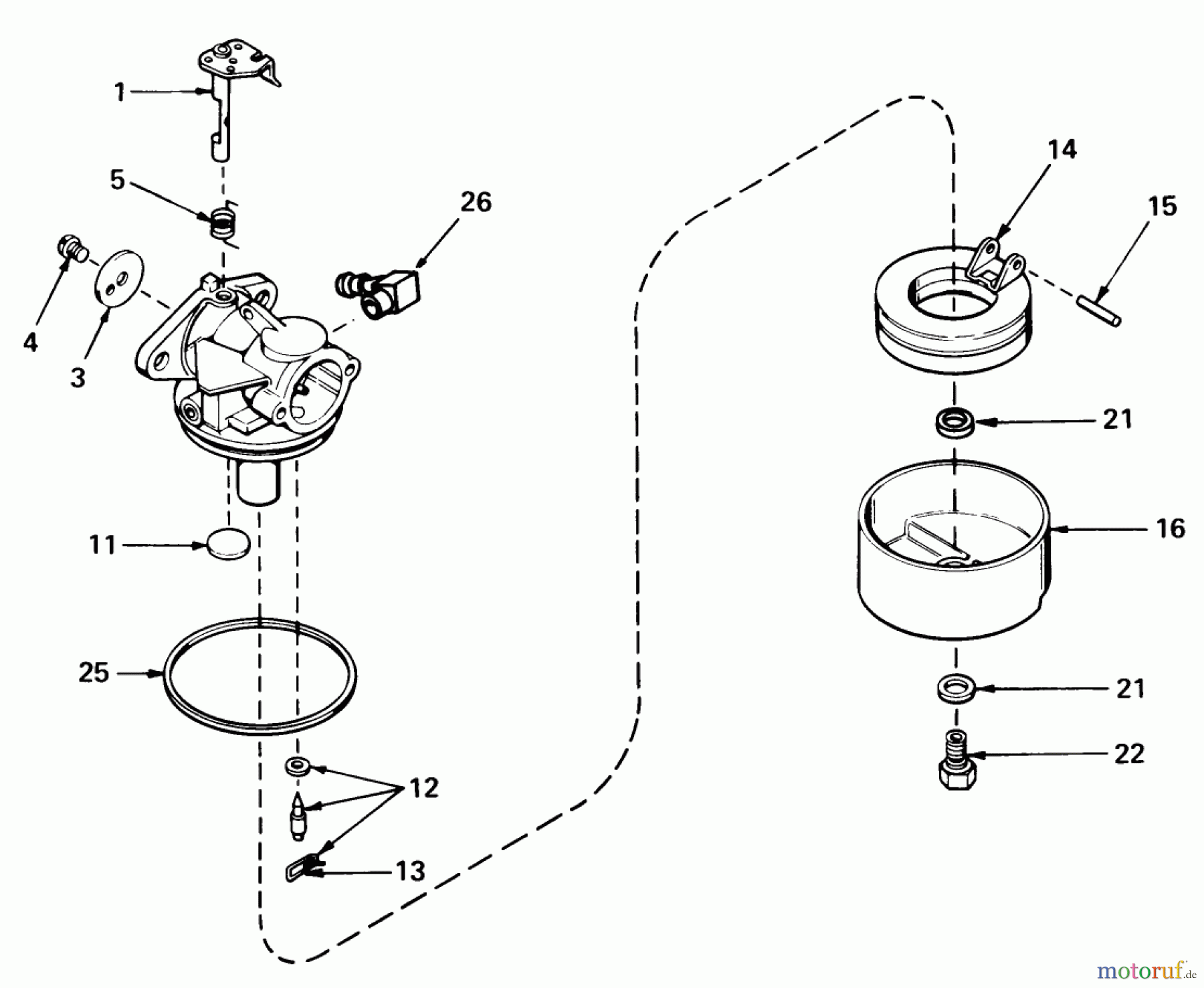  Toro Neu Mowers, Walk-Behind Seite 1 20506 - Toro Lawnmower, 1976 (6000001-6999999) CARBURETOR NO. 631831