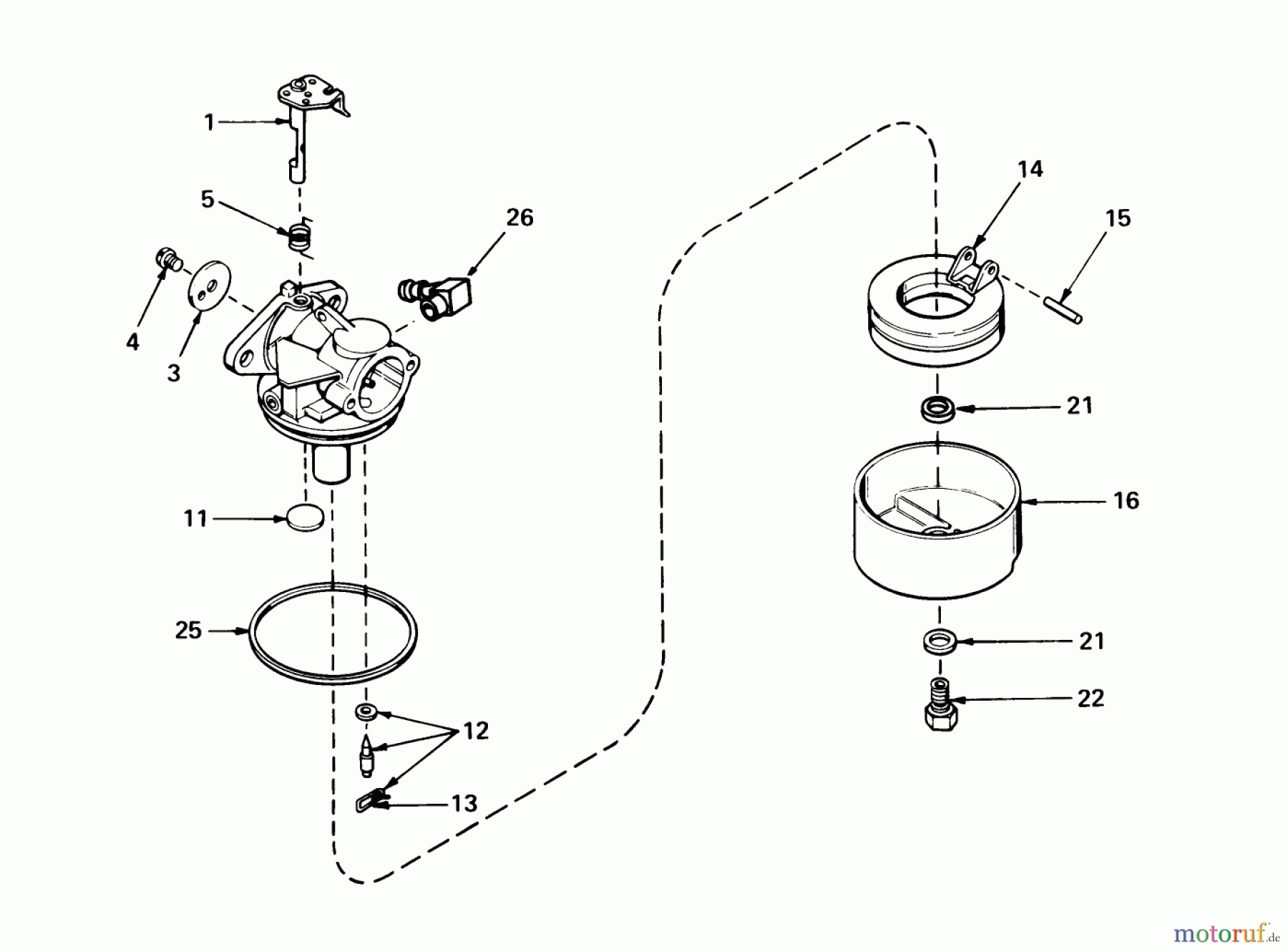  Toro Neu Mowers, Walk-Behind Seite 1 20517 - Toro Lawnmower, 1977 (7000001-7999999) CARBURETOR NO. 631831 (MODELS 20517, 20644 AND 20657)