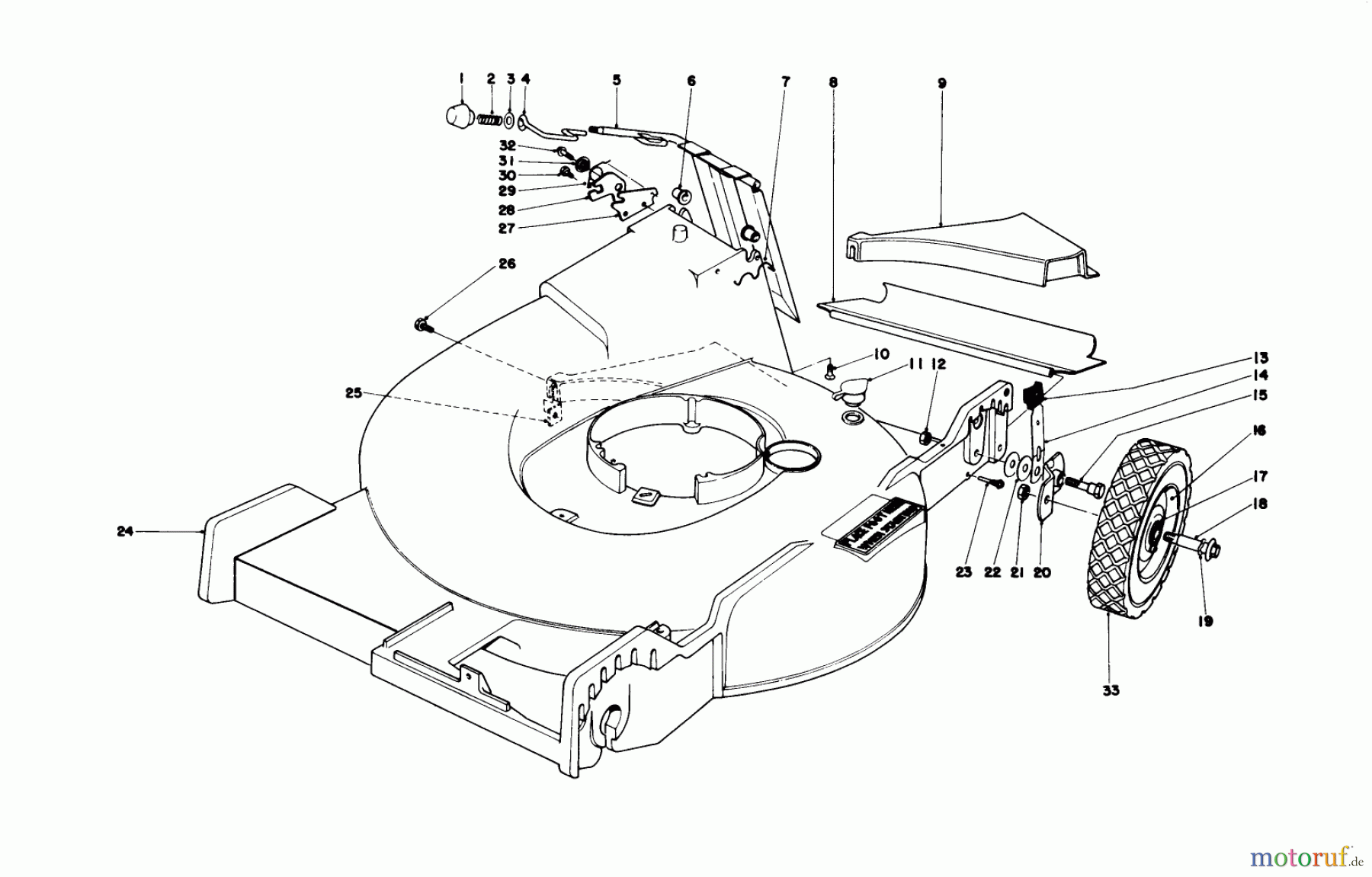  Toro Neu Mowers, Walk-Behind Seite 1 20657 - Toro Lawnmower, 1977 (7000001-7999999) HOUSING ASSEMBLY