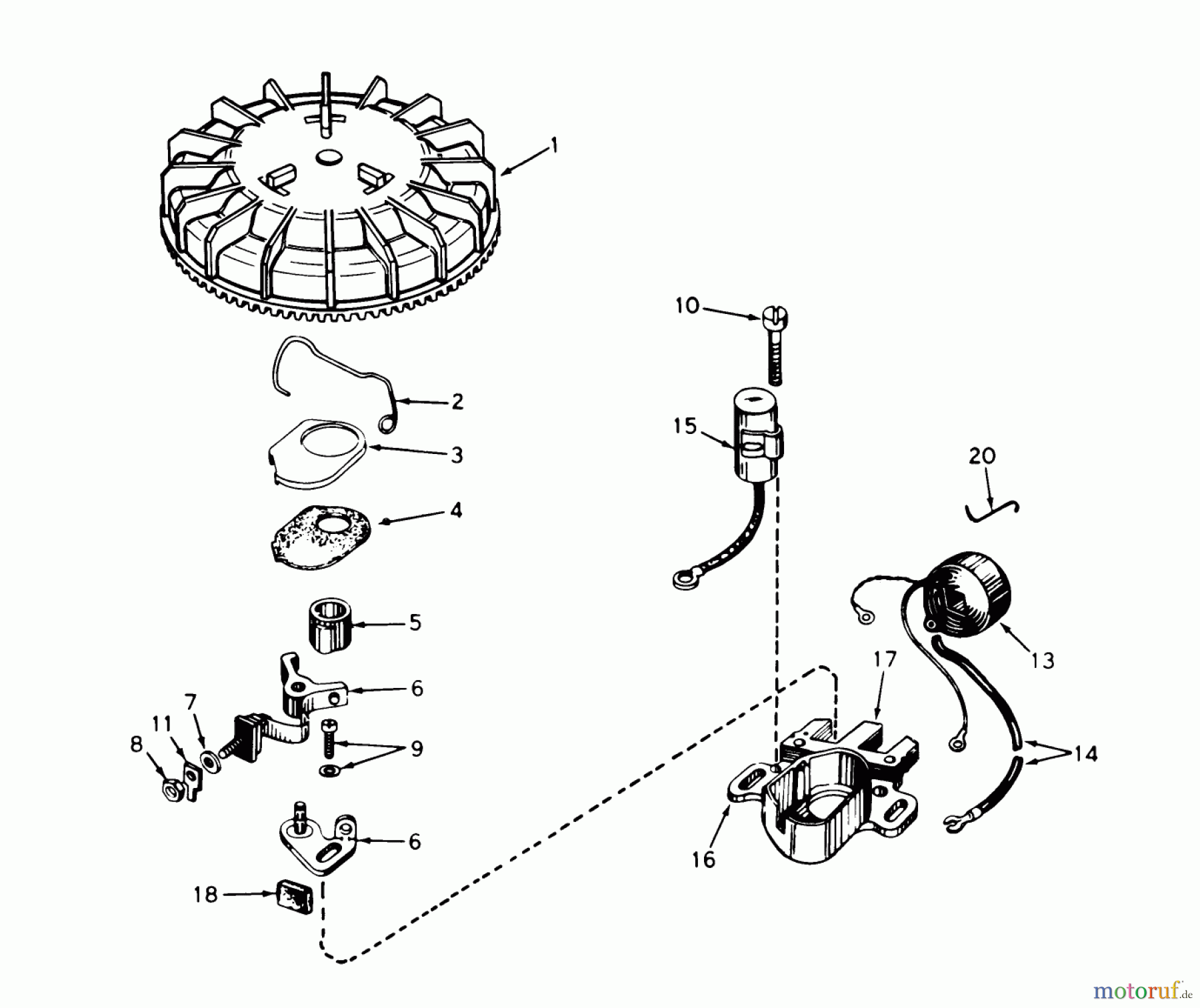  Toro Neu Mowers, Walk-Behind Seite 1 20517 - Toro Lawnmower, 1977 (7000001-7999999) MAGNETO NO. 610964 (MODEL NO. 20517)