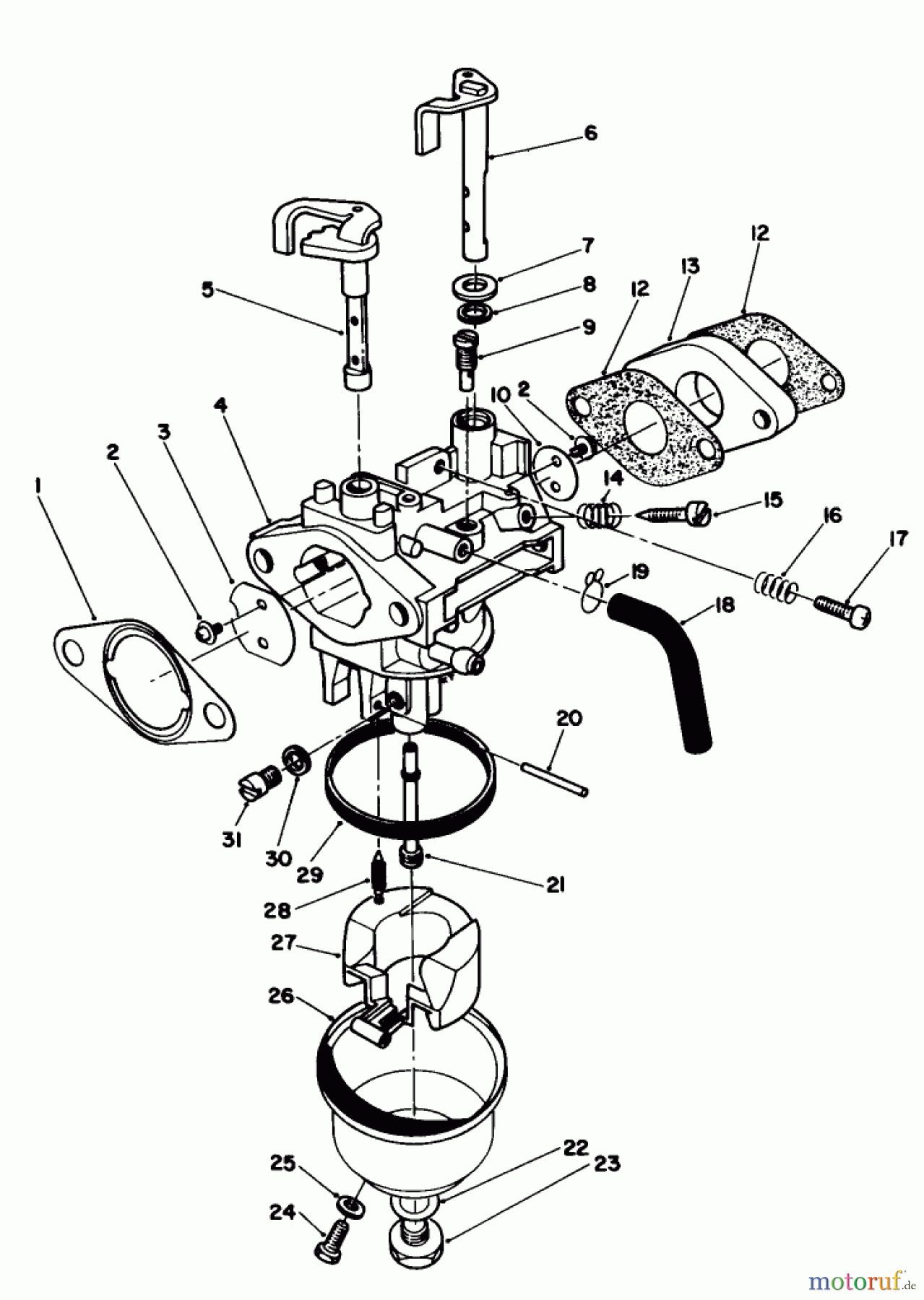  Toro Neu Mowers, Walk-Behind Seite 1 20526 - Toro Lawnmower, 1986 (6000001-6999999) CARBURETOR ASSEMBLY