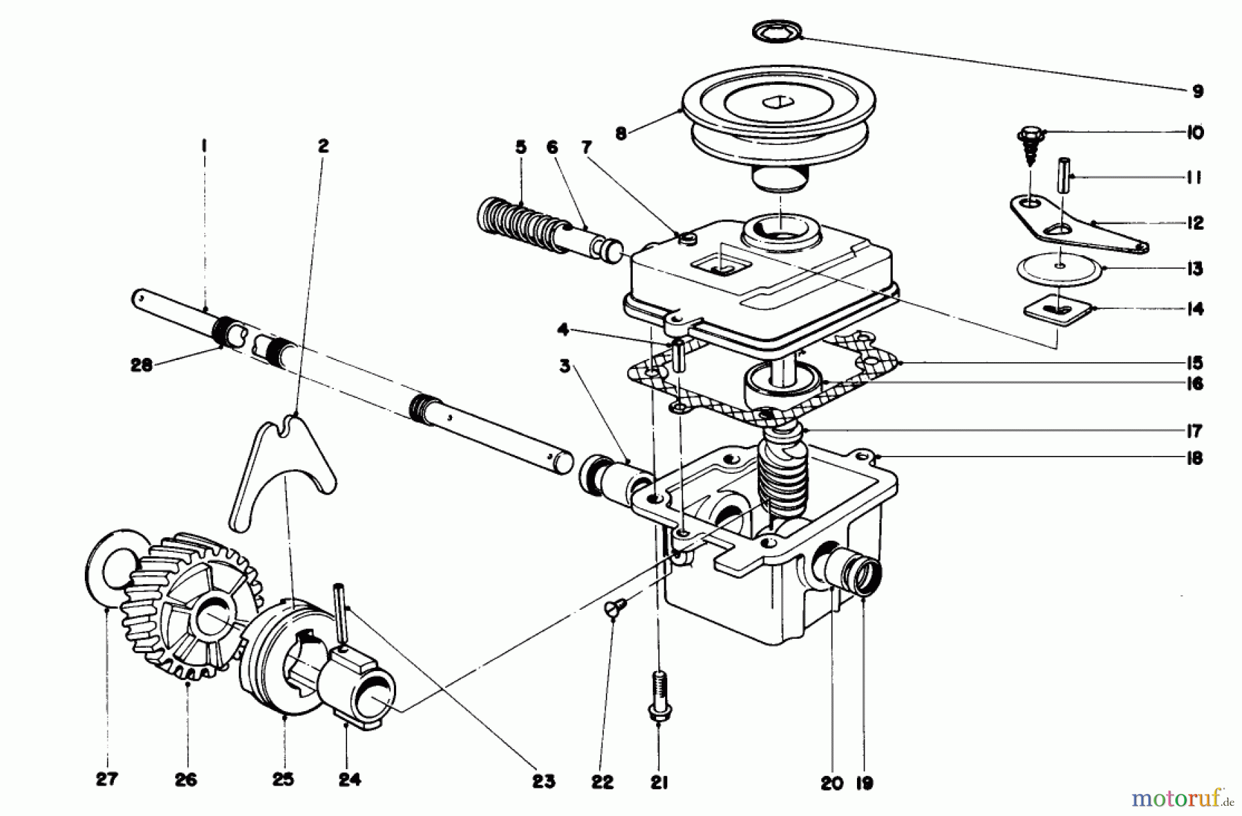  Toro Neu Mowers, Walk-Behind Seite 1 20673 - Toro Lawnmower, 1977 (7000001-7999999) GEAR CASE ASSEMBLY