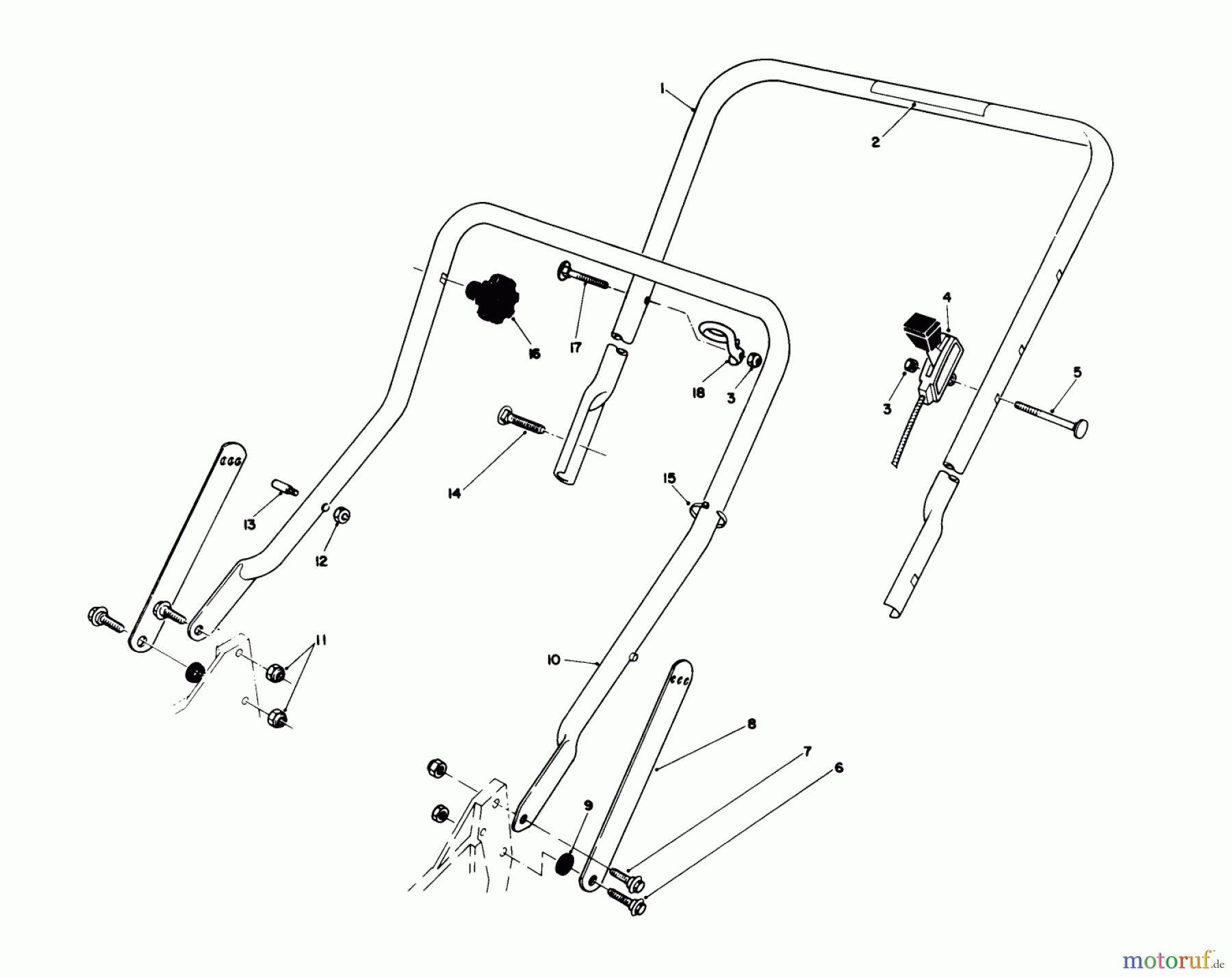  Toro Neu Mowers, Walk-Behind Seite 1 20563 - Toro Lawnmower, 1991 (1000001-1999999) HANDLE ASSEMBLY