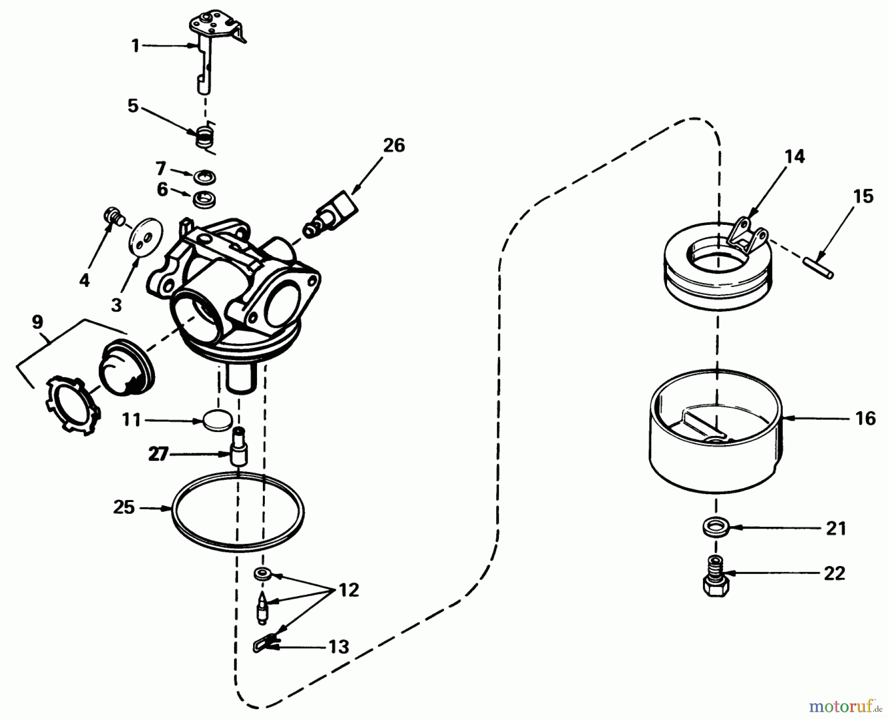  Toro Neu Mowers, Walk-Behind Seite 1 20570 - Toro Lawnmower, 1983 (3000001-3999999) CARBURETOR ASSEMBLY NO. 632050A