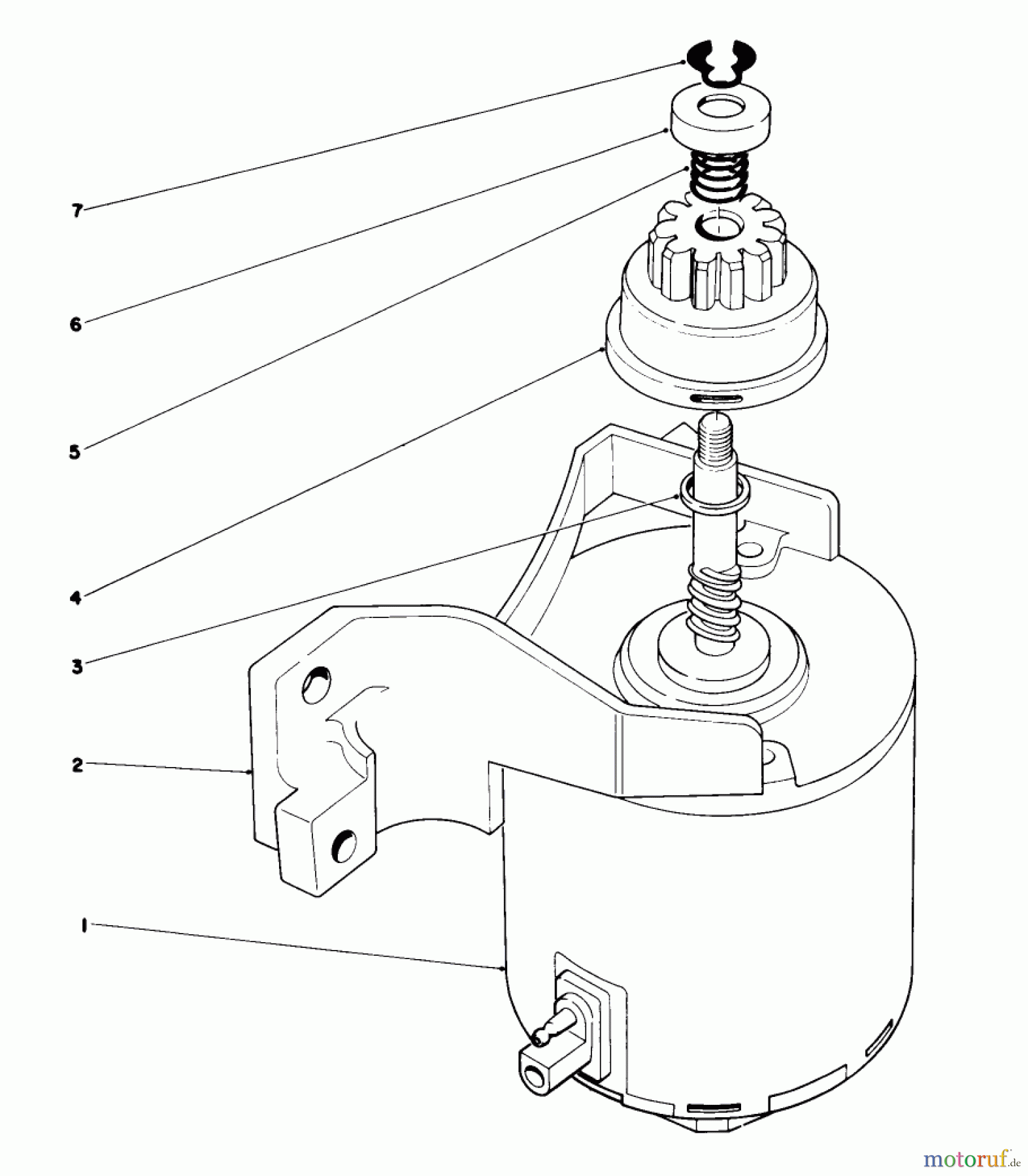  Toro Neu Mowers, Walk-Behind Seite 1 20574 - Toro Lawnmower, 1987 (7000001-7999999) STARTER ASSEMBLY