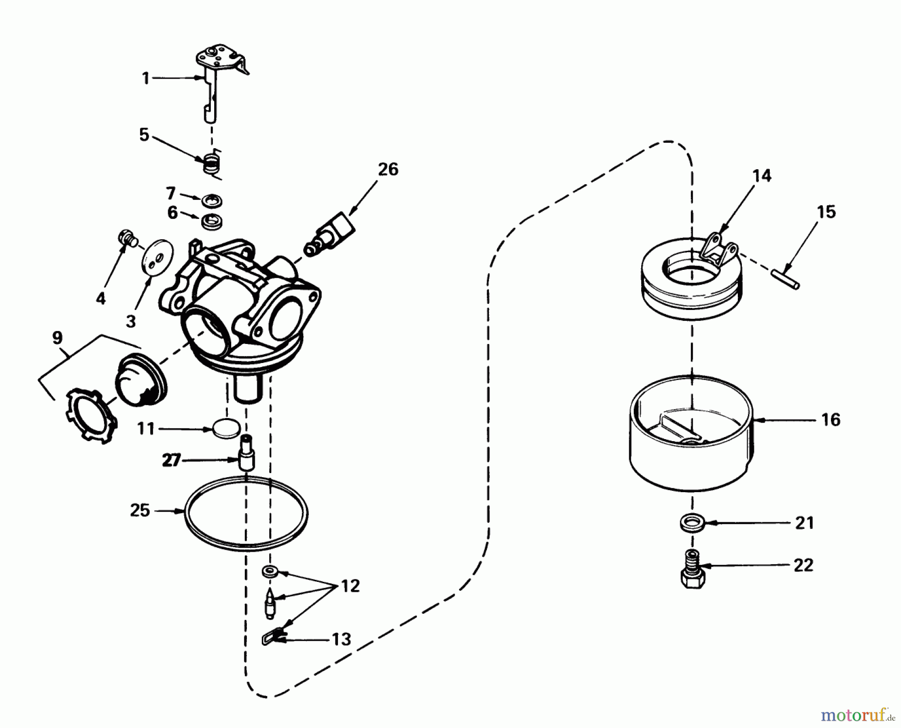  Toro Neu Mowers, Walk-Behind Seite 1 20574 - Toro Lawnmower, 1988 (8000001-8999999) CARBURETOR NO. 632050A