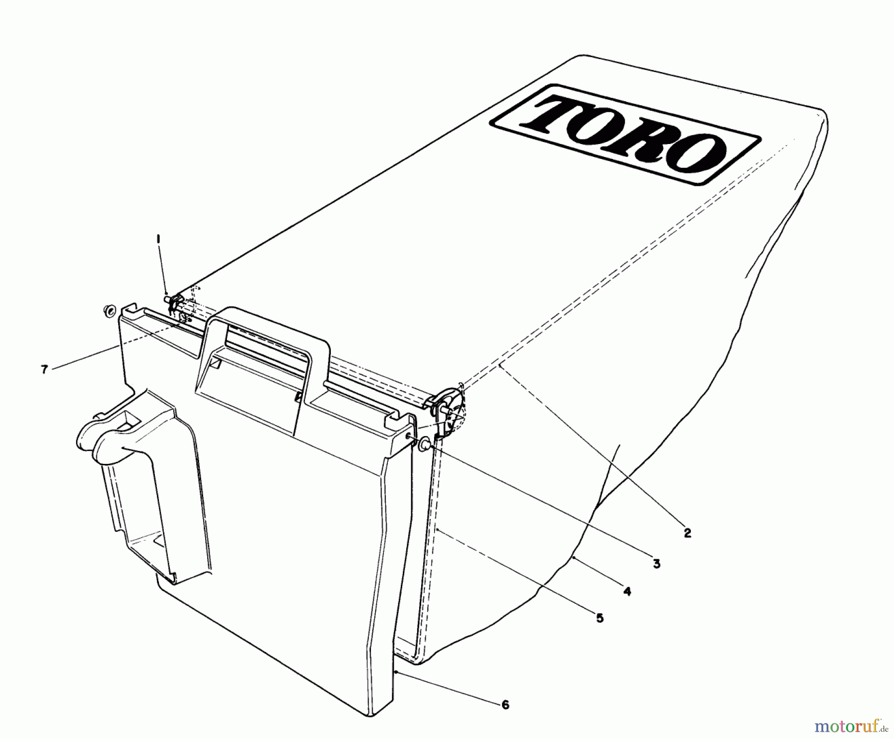  Toro Neu Mowers, Walk-Behind Seite 1 20574 - Toro Lawnmower, 1988 (8000001-8999999) GRASS BAG ASSEMBLY NO. 12-8859