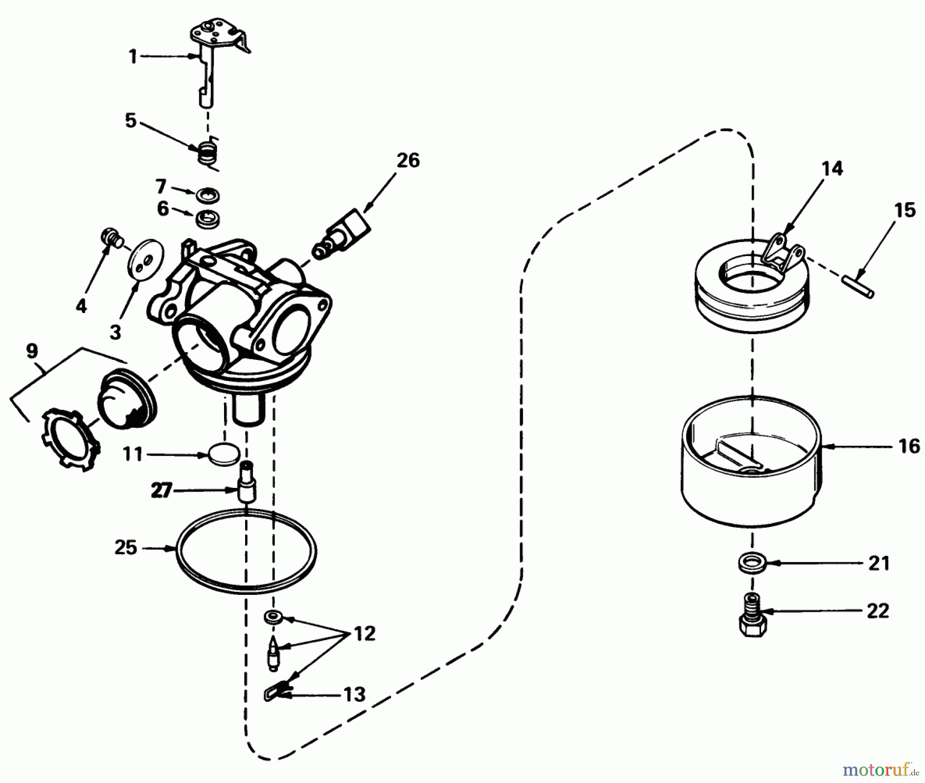  Toro Neu Mowers, Walk-Behind Seite 1 20574 - Toro Lawnmower, 1989 (9000001-9999999) CARBURETOR NO. 632050A