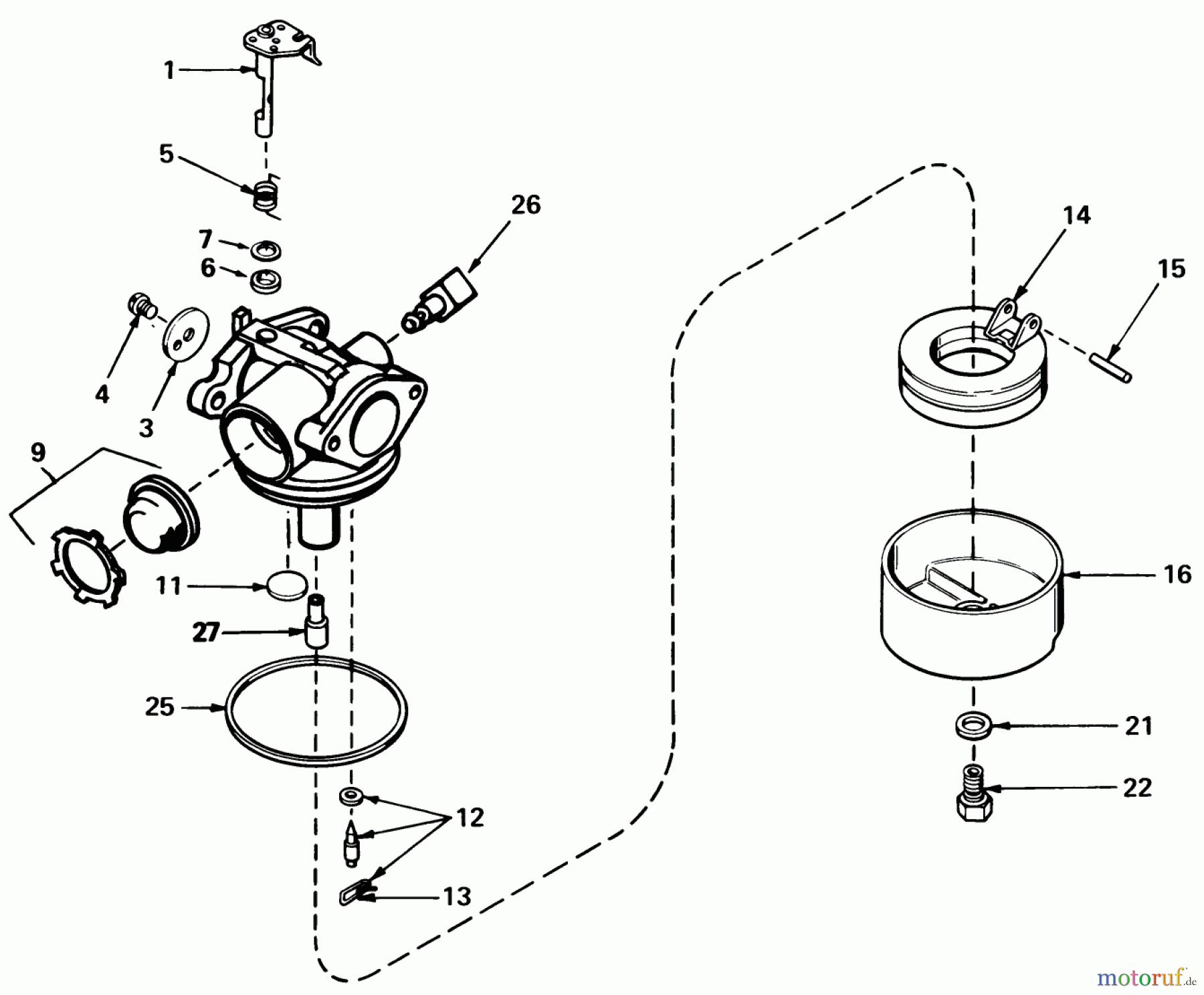  Toro Neu Mowers, Walk-Behind Seite 1 20577 - Toro Lawnmower, 1984 (4000001-4999999) CARBURETOR ASSEMBLY NO. 632050A