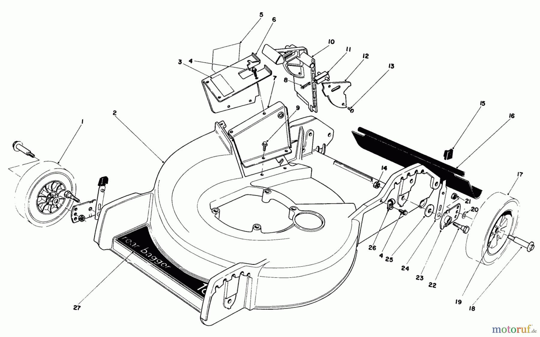  Toro Neu Mowers, Walk-Behind Seite 1 20577 - Toro Lawnmower, 1984 (4000001-4999999) HOUSING ASSEMBLY