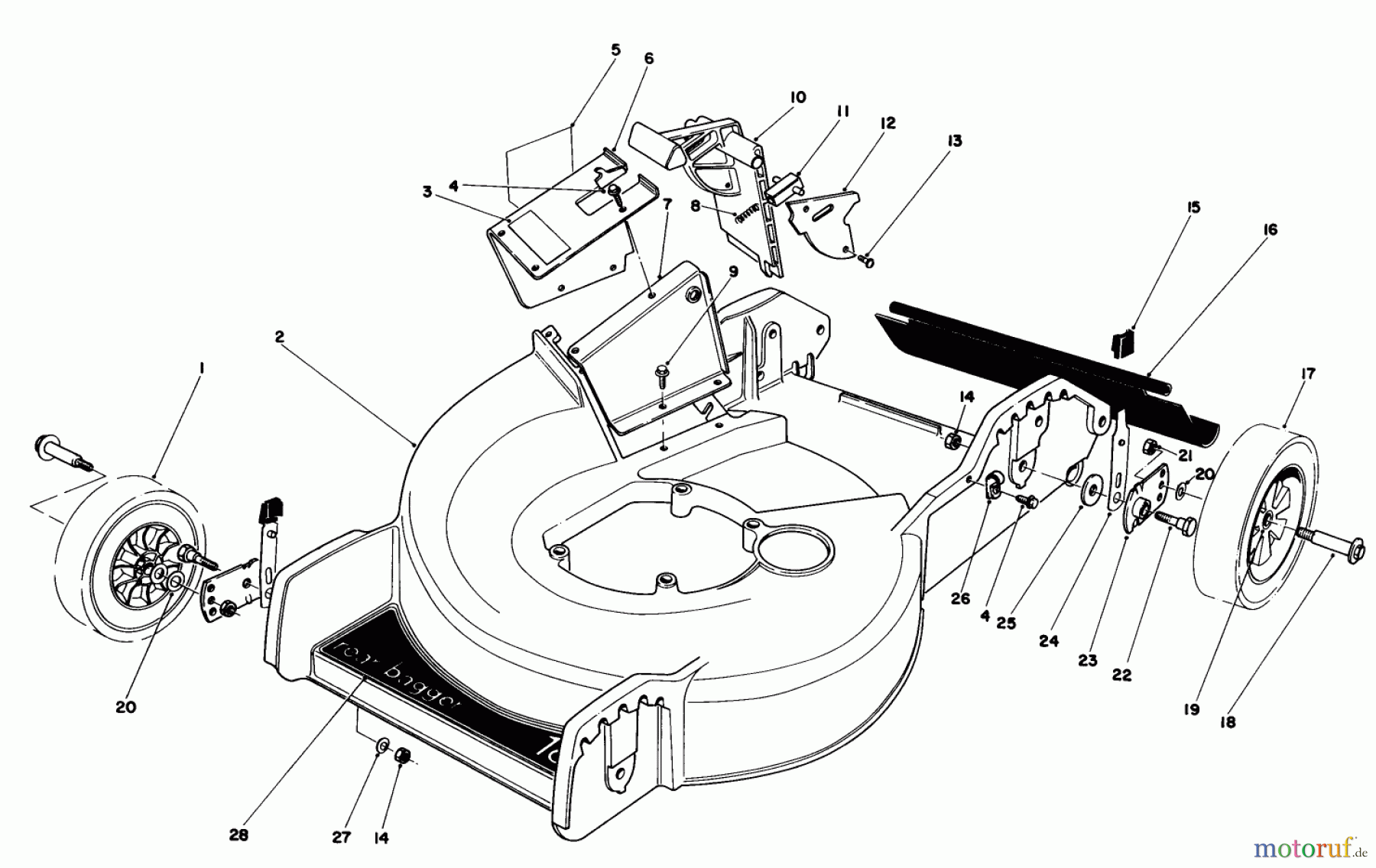  Toro Neu Mowers, Walk-Behind Seite 1 20577 - Toro Lawnmower, 1985 (5000001-5999999) HOUSING ASSEMBLY