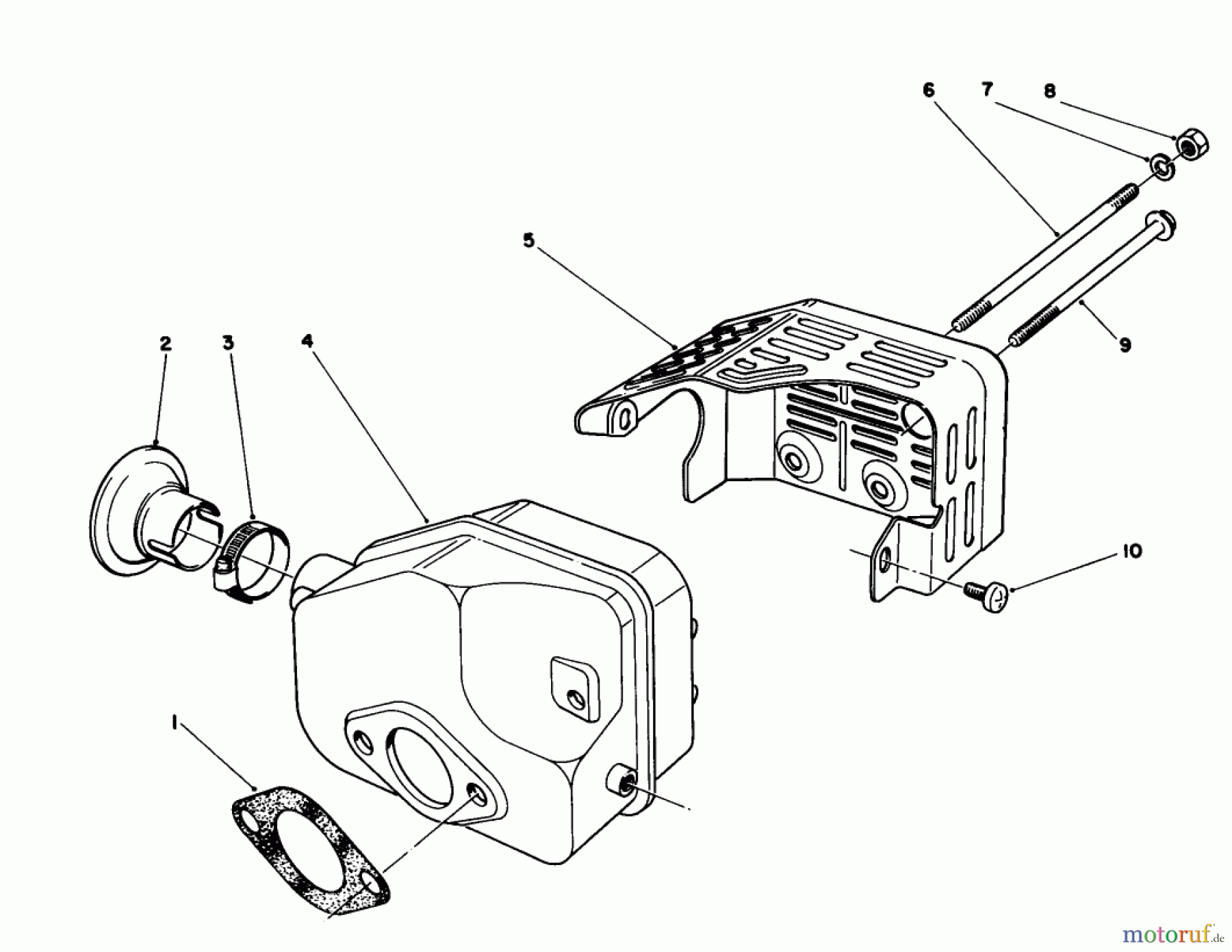  Toro Neu Mowers, Walk-Behind Seite 1 20581 - Toro Lawnmower, 1985 (5000001-5999999) MUFFLER ASSEMBLY